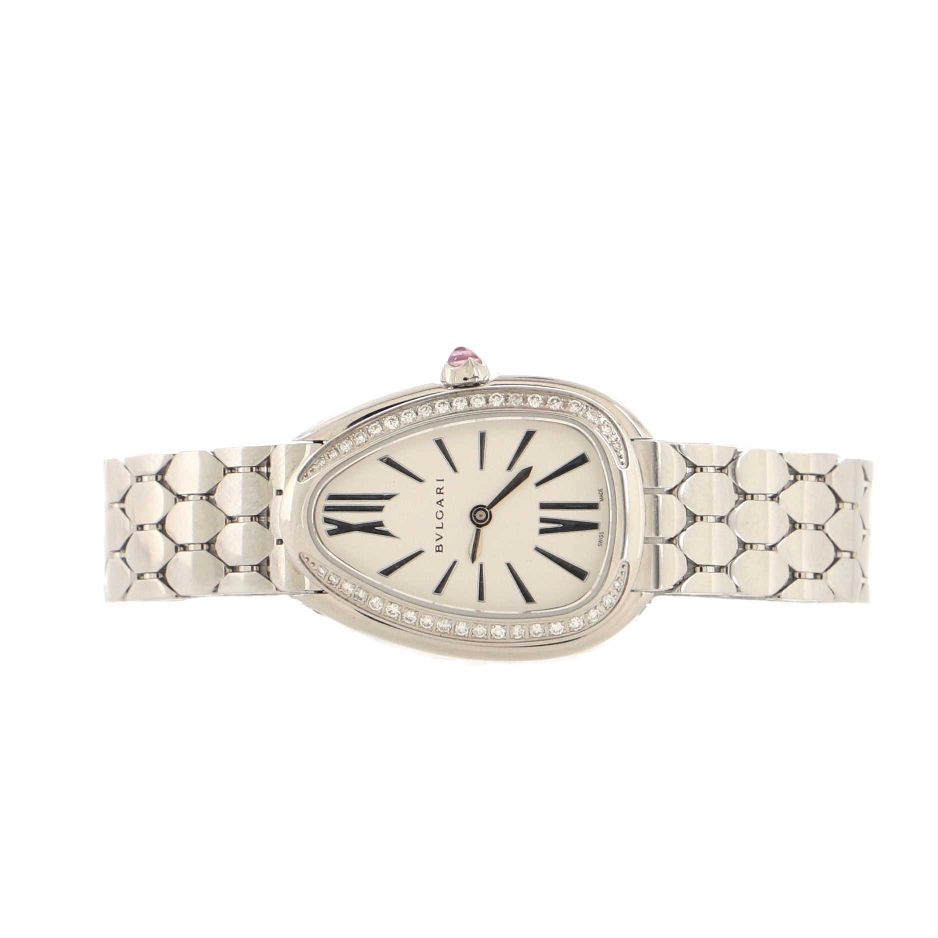 Serpenti Seduttori Quartz Watch Stainless Steel with Diamond Bezel 25