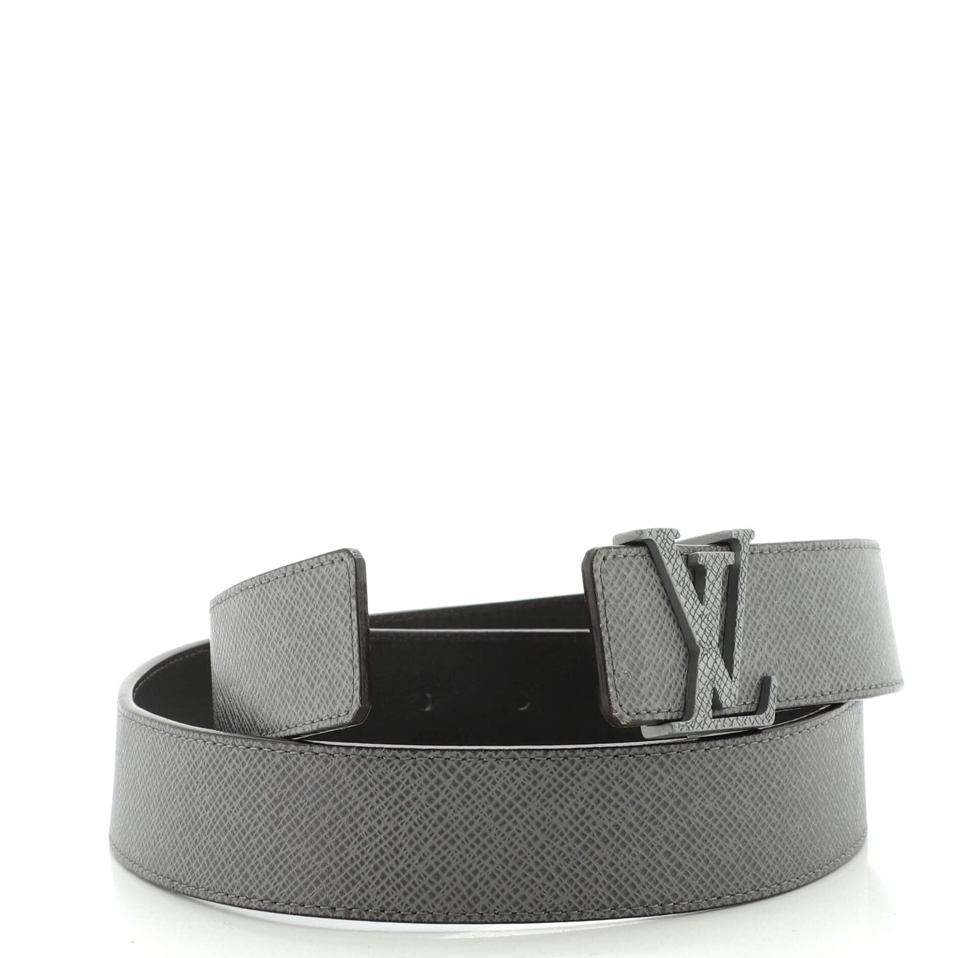 LV Initiales Reversible Belt Taiga Leather Wide 85