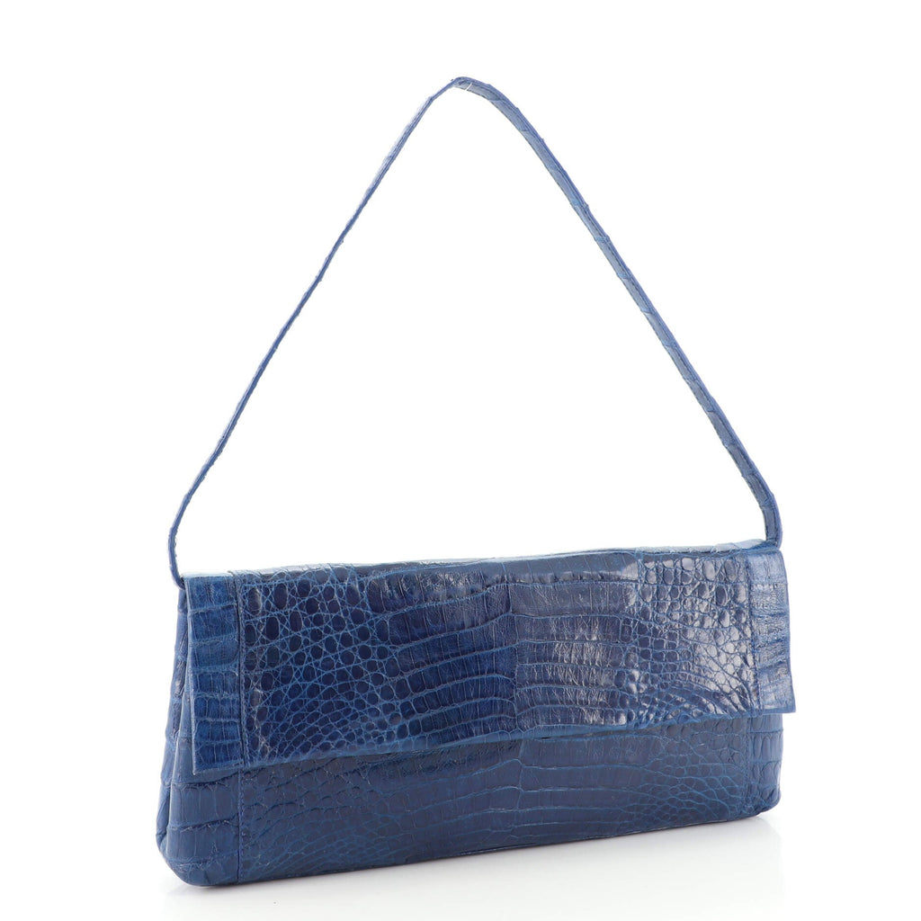 Convertible Flap Clutch Crocodile Long