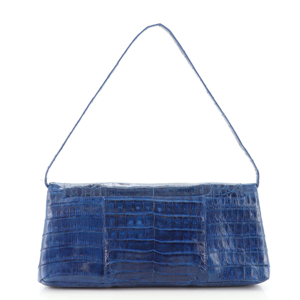 Convertible Flap Clutch Crocodile Long