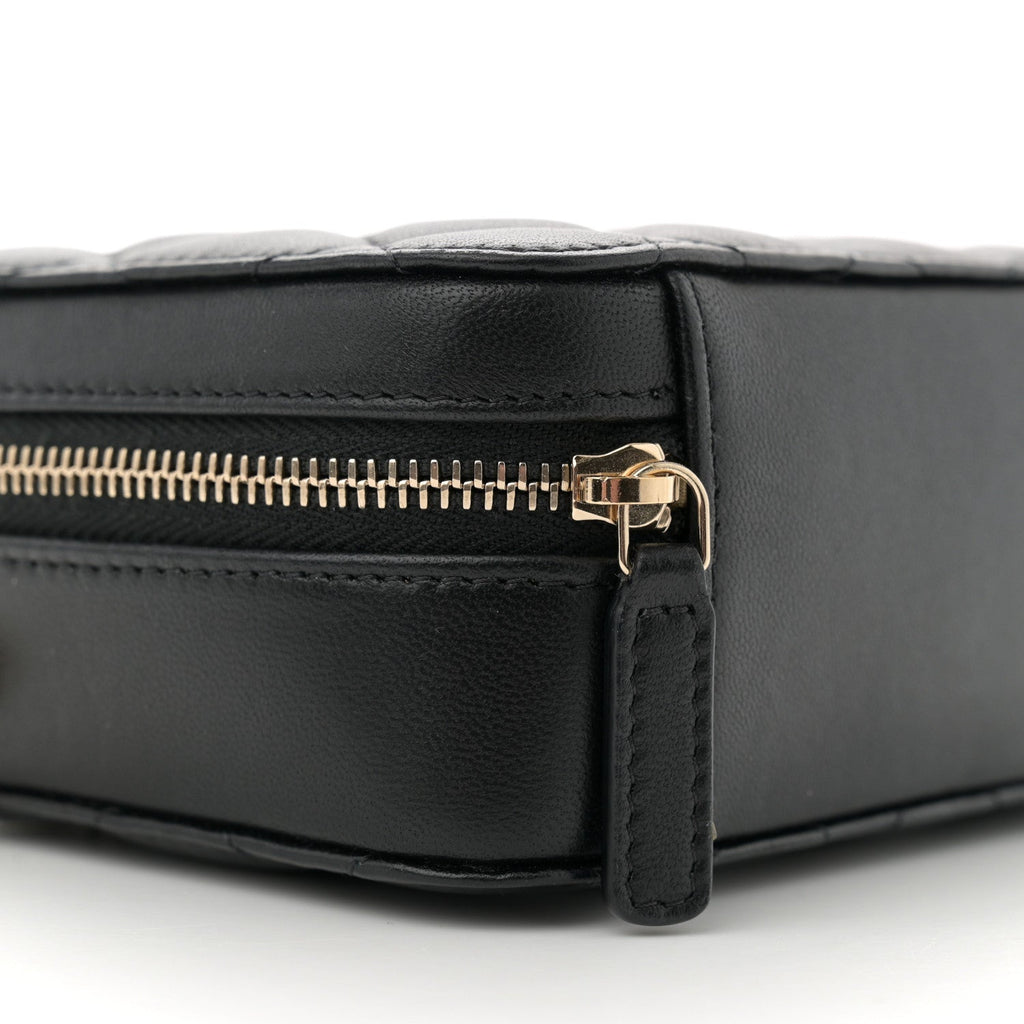 Lambskin Quilted CC Pearl Crush Camera Case Black