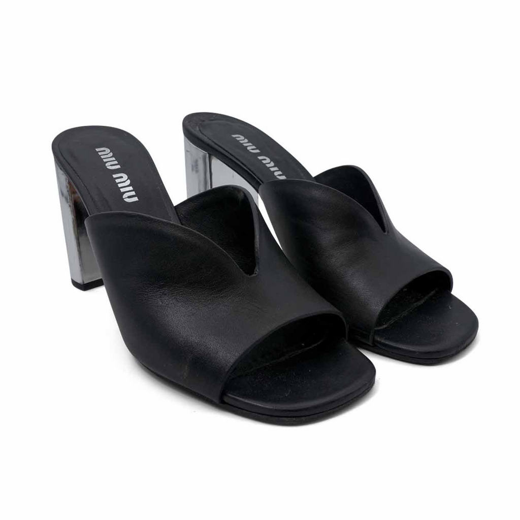 Miu Miu Metallic Mules - Women's 39