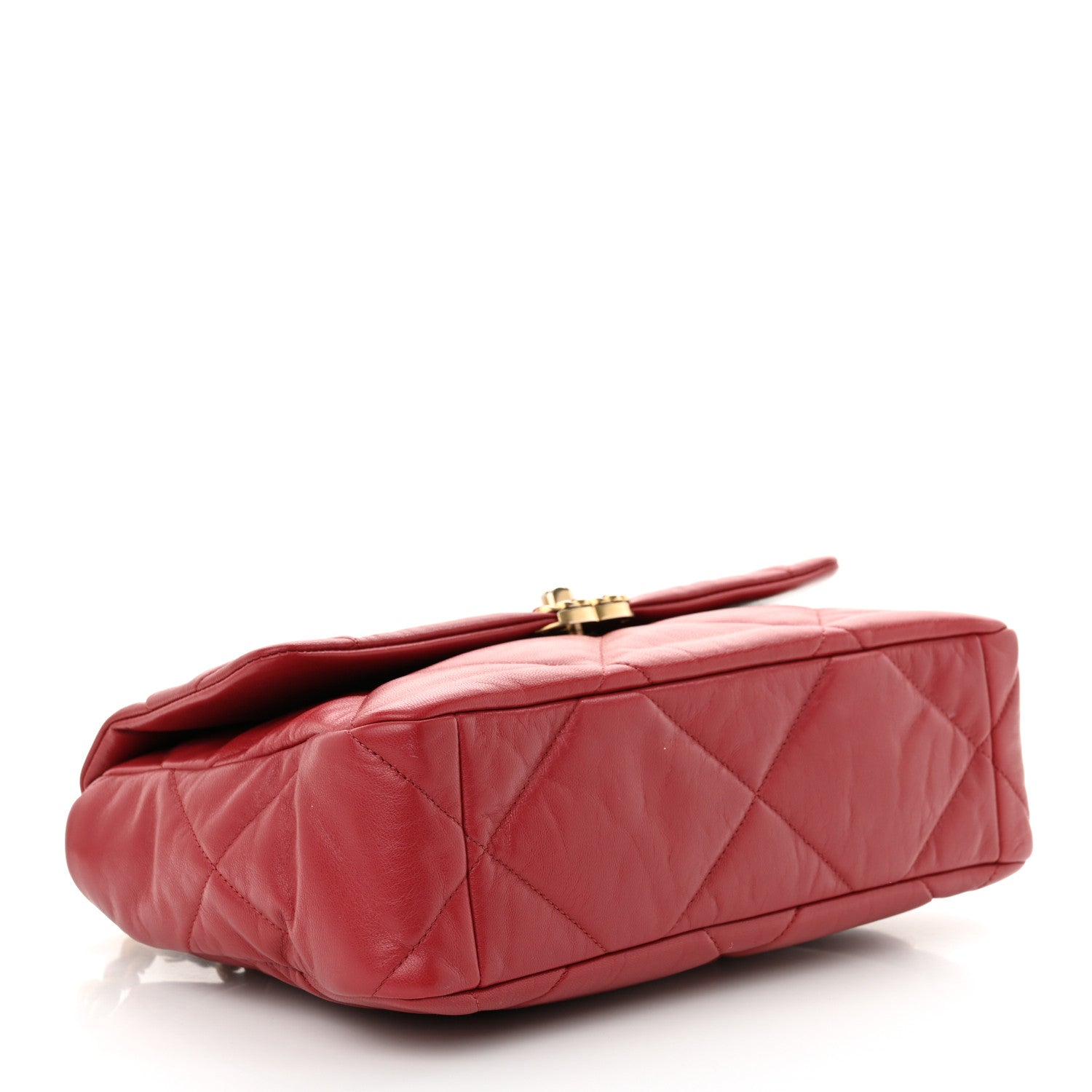 Lambskin Quilted Large Chanel 19 Flap Red