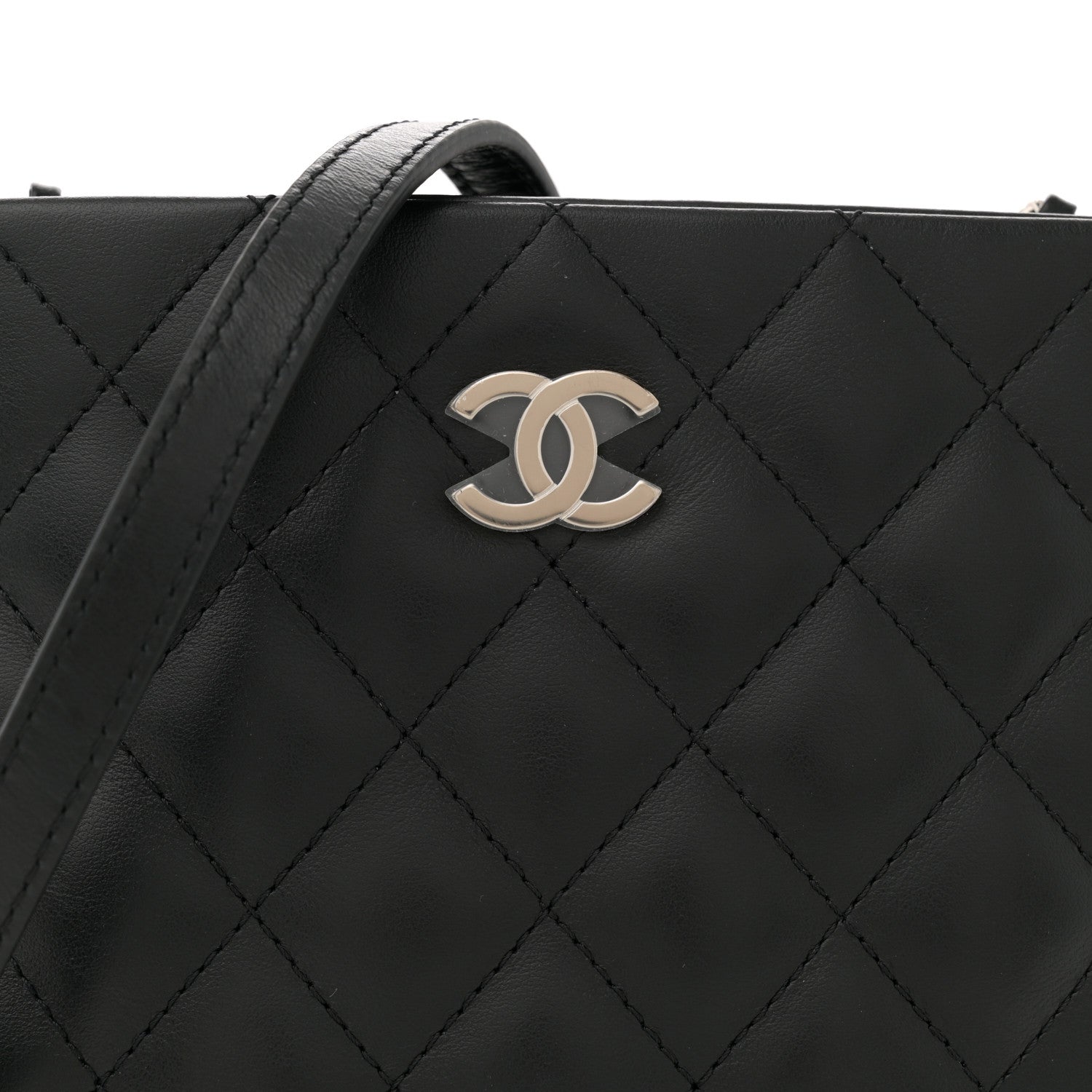 Lambskin Quilted Crossbody Bag Black
