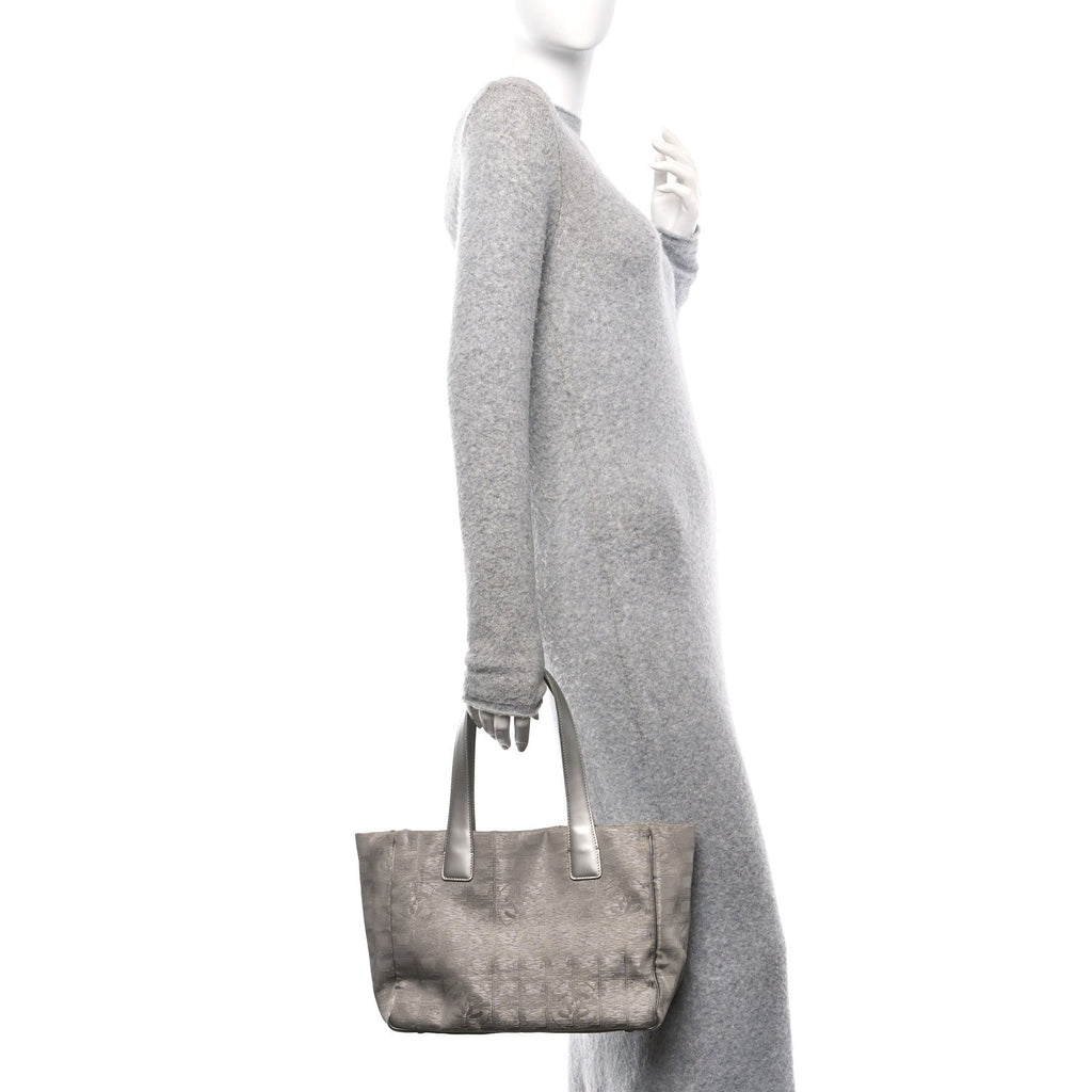 Metallic Nylon Travel Tote Silver