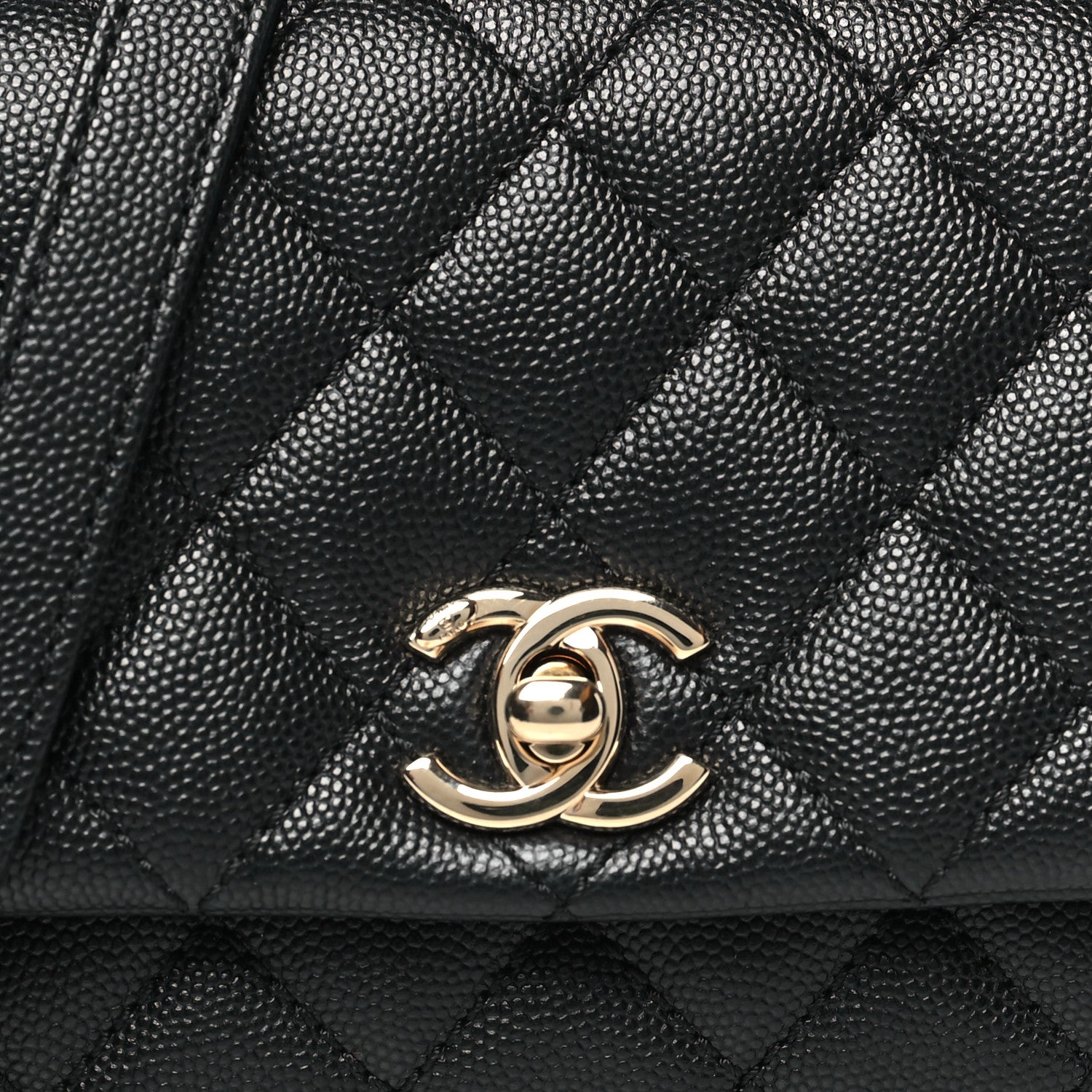 Caviar Quilted Extra Mini Coco Handle Flap Black