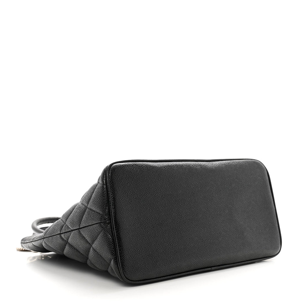 Caviar Quilted Medallion Tote Black