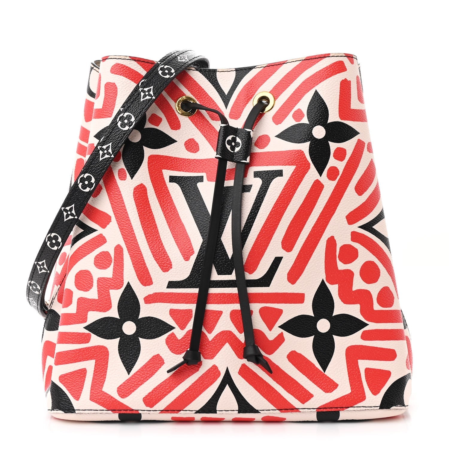 Monogram Giant Crafty NeoNoe MM Creme Rouge Black
