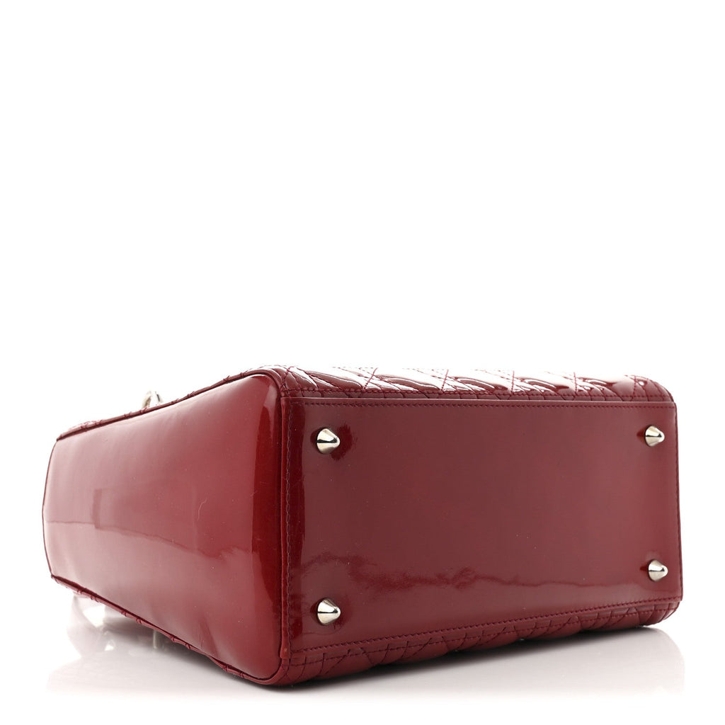 Patent Cannage Medium Lady Dior Red