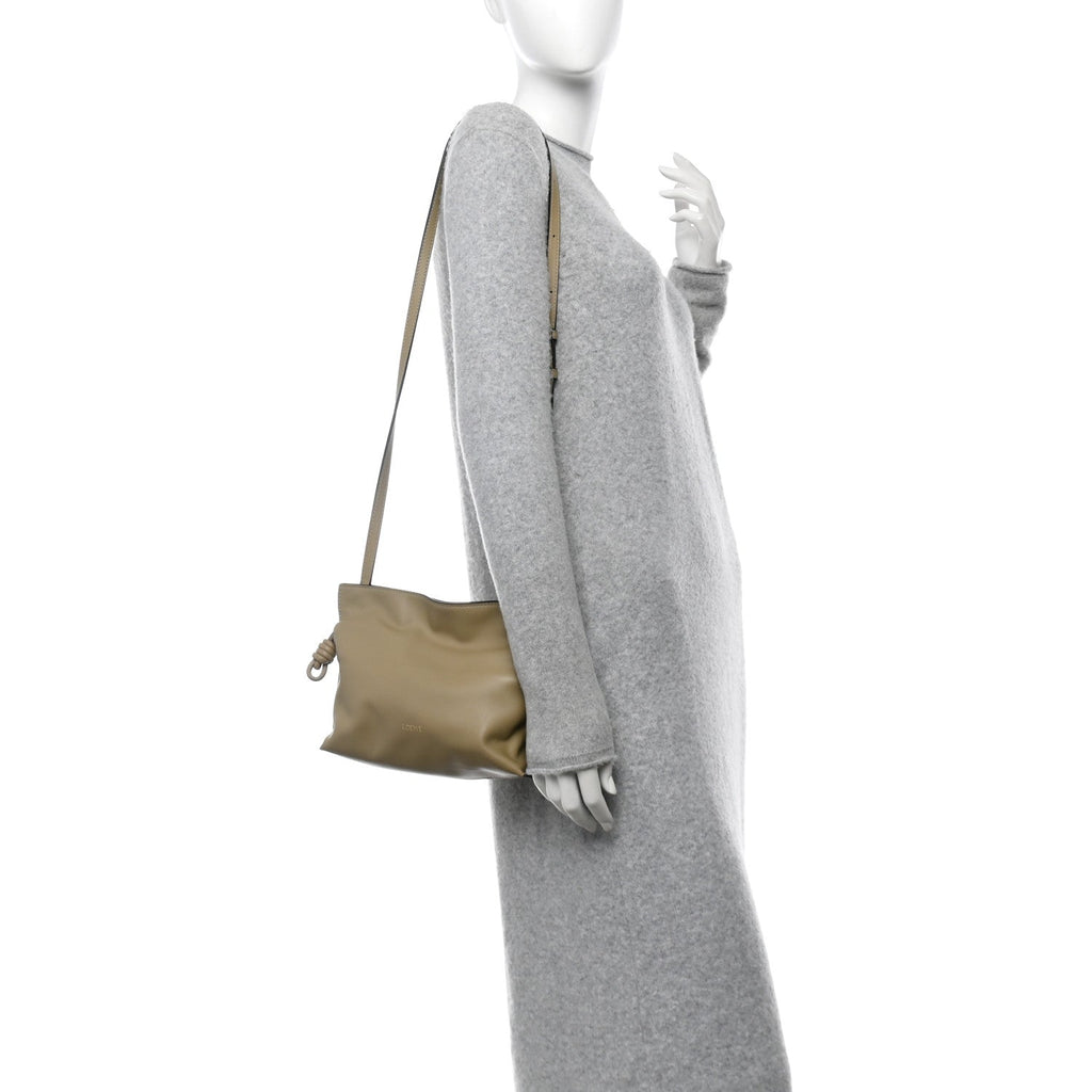 Calfskin Mini Flamenco Knot Clutch Clay Green