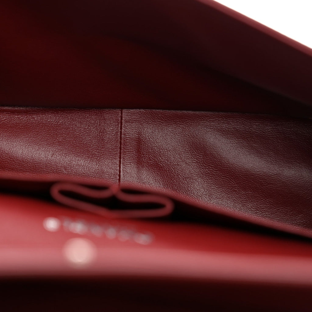 Caviar Quilted Jumbo Double Flap Dark Red