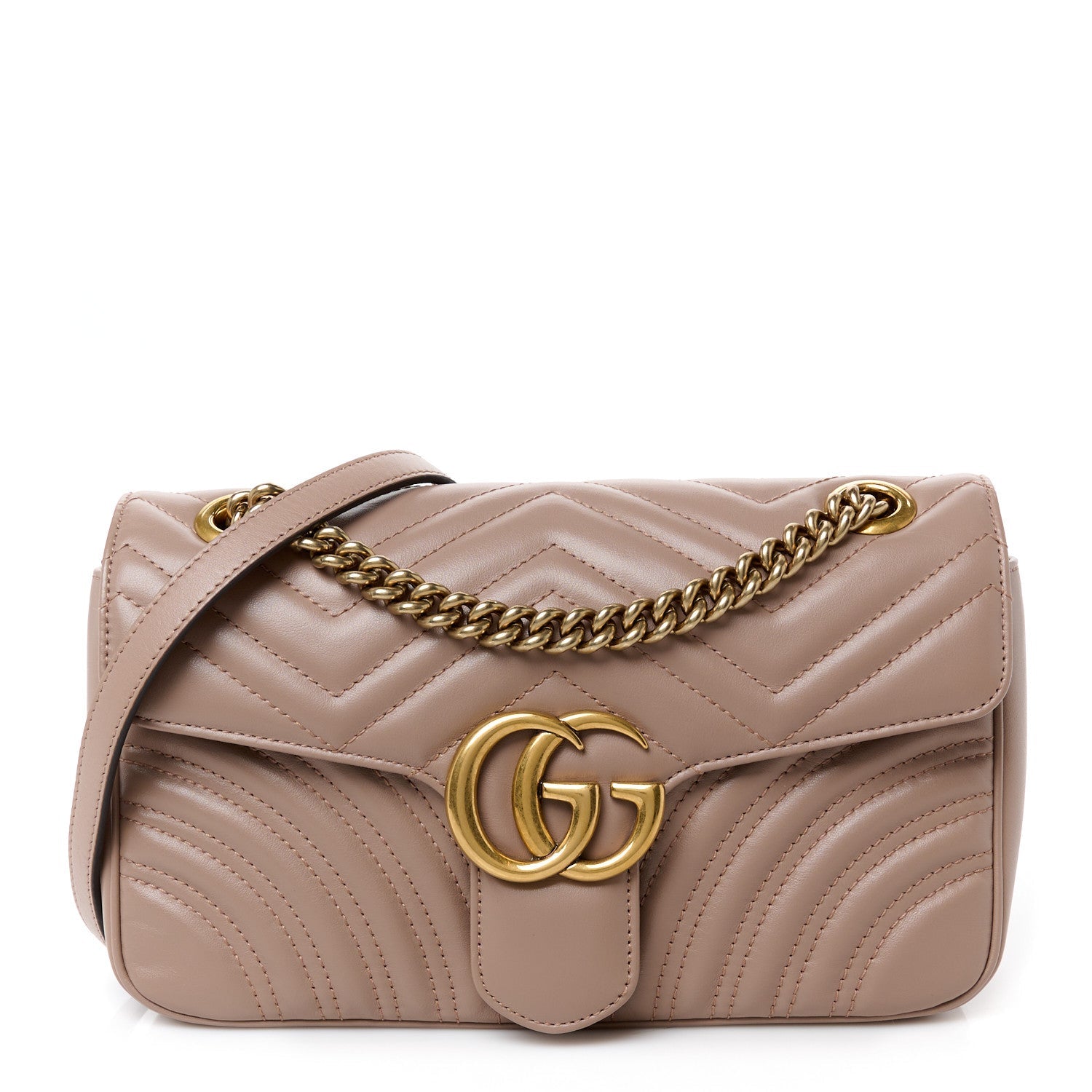 Calfskin Matelasse Small GG Marmont Shoulder Bag Porcelain Rose