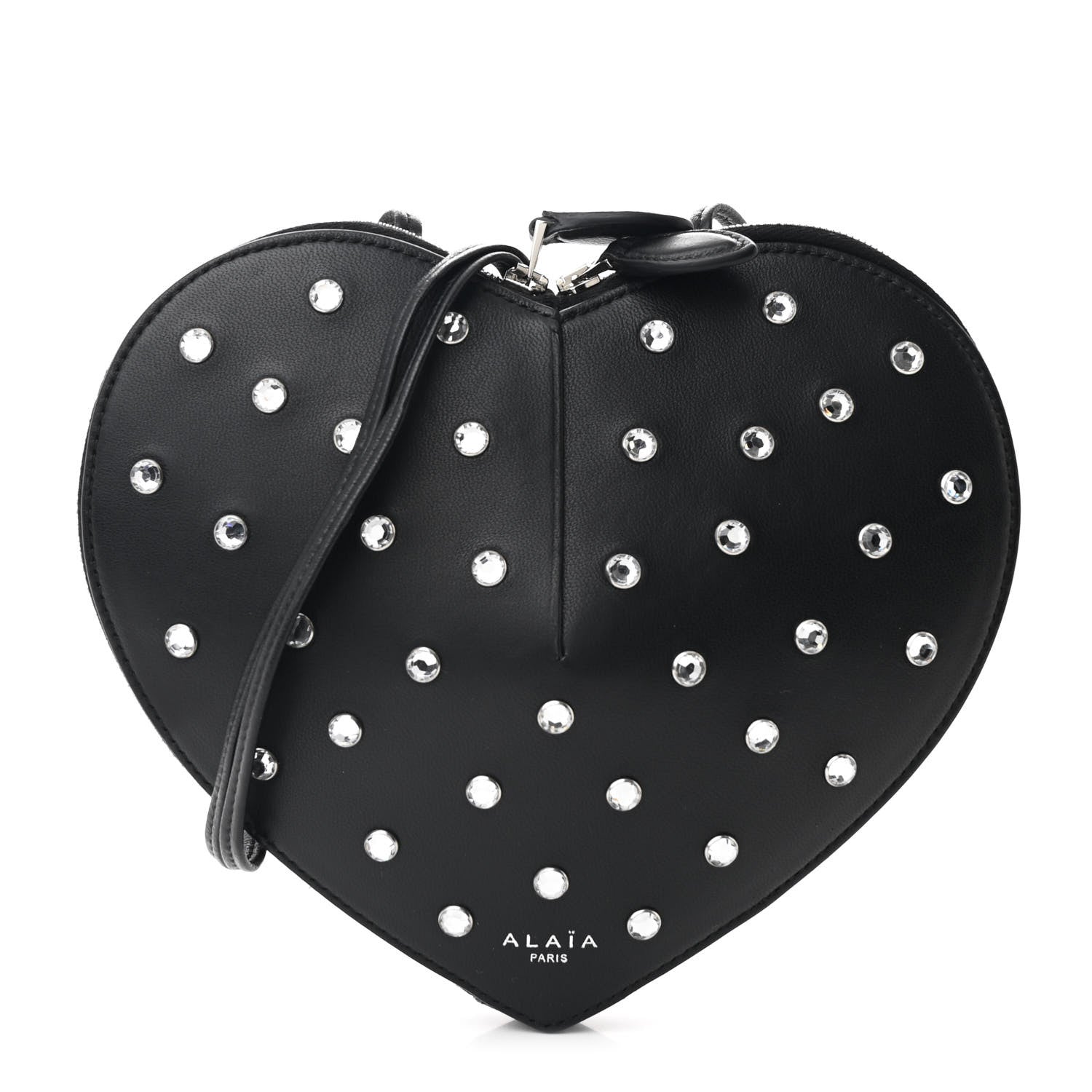 Lambskin Crystal Embellished Le Coeur Bag  Black