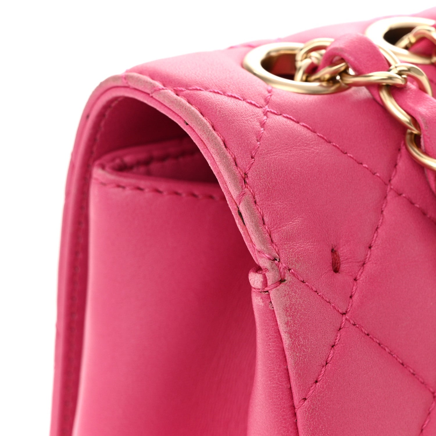 Lambskin Quilted Medium Mademoiselle Chic Flap Fuchsia