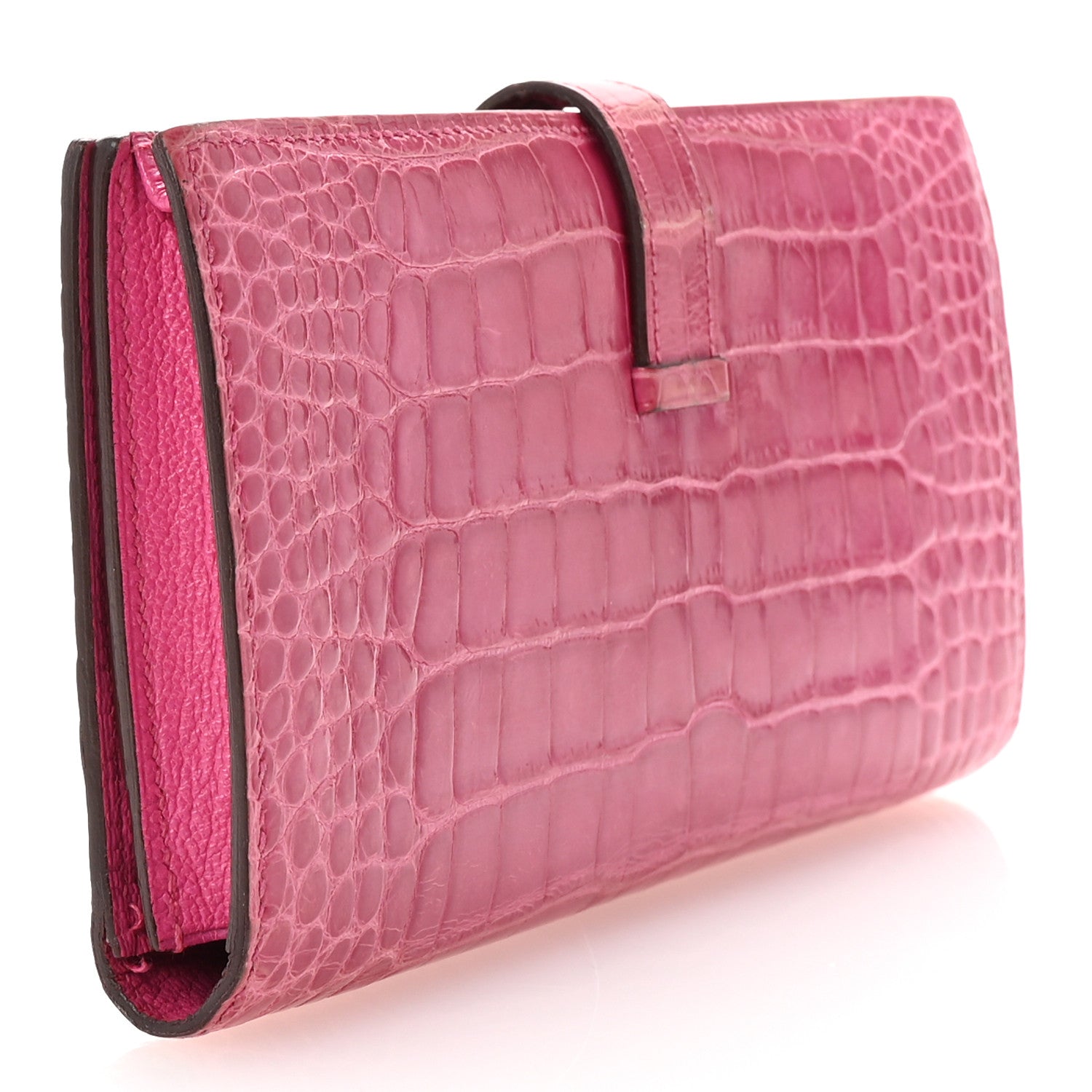 Shiny Alligator Bearn Wallet Rose Scheherazade
