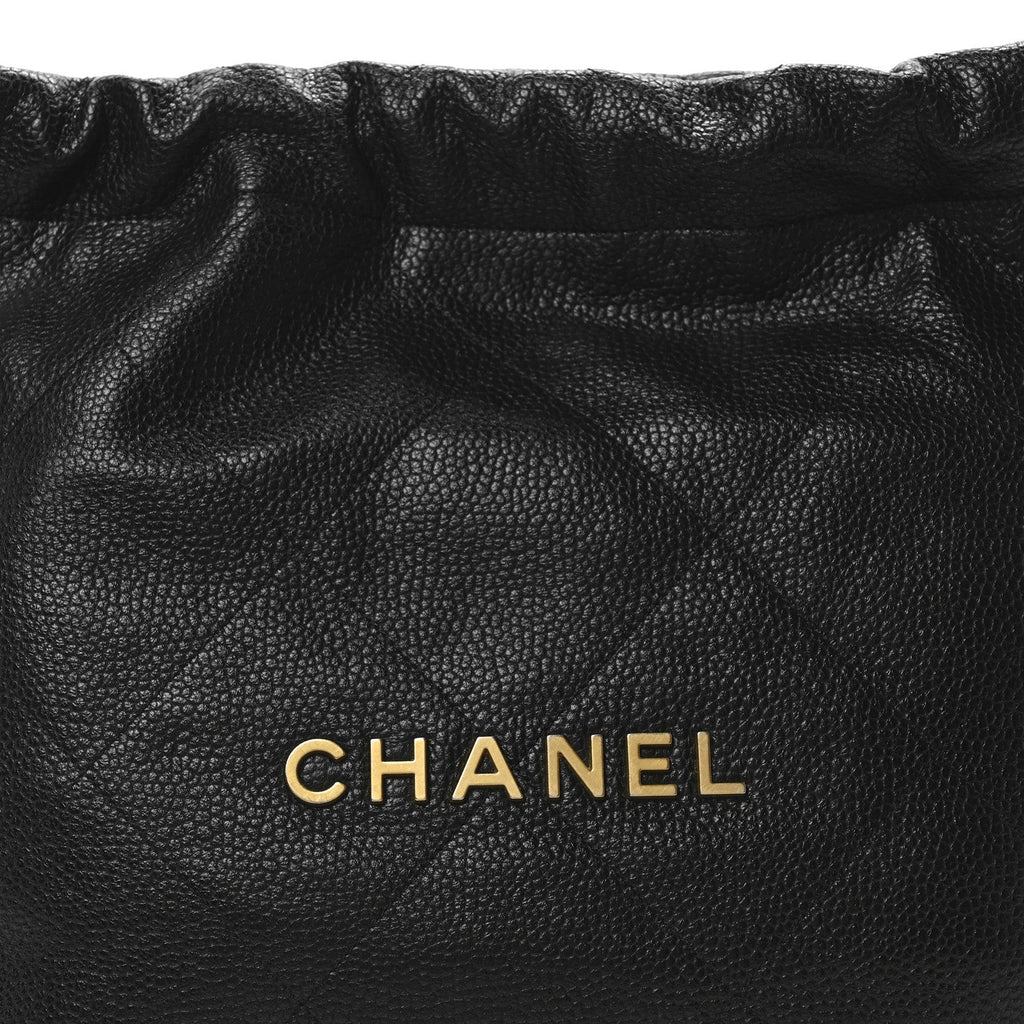Shiny Caviar Quilted Small Chanel 22 Black