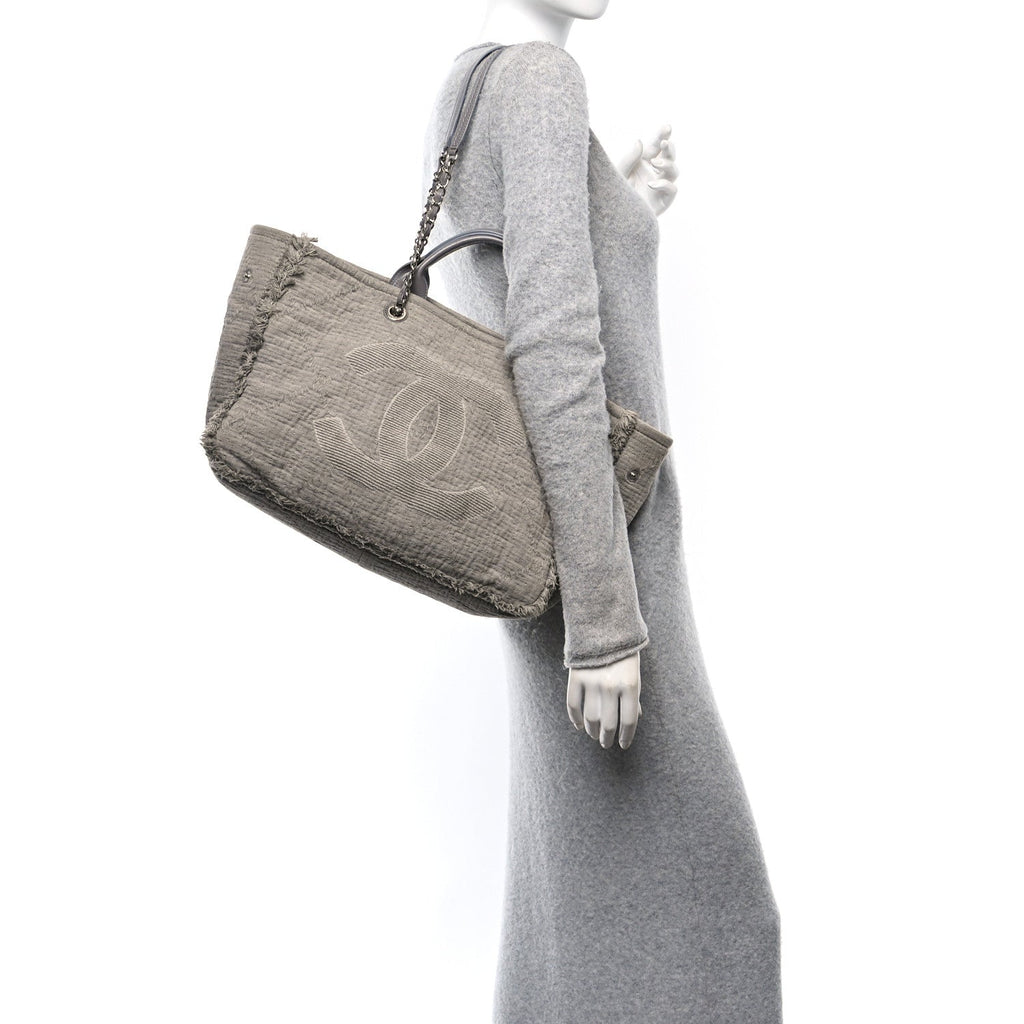 Canvas Large Double Face Shopping Tote Grey