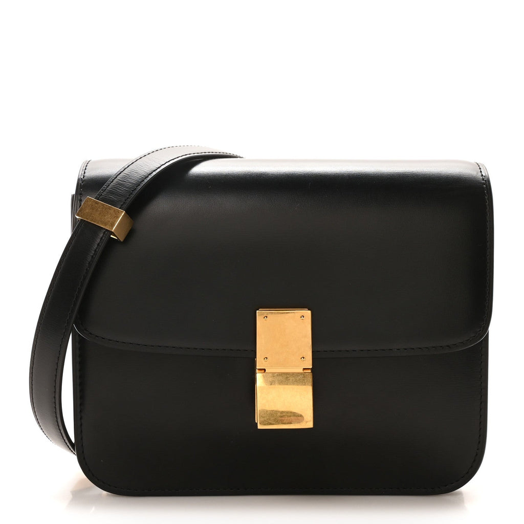 Box Calfskin Teen Classic Box Flap Bag Black
