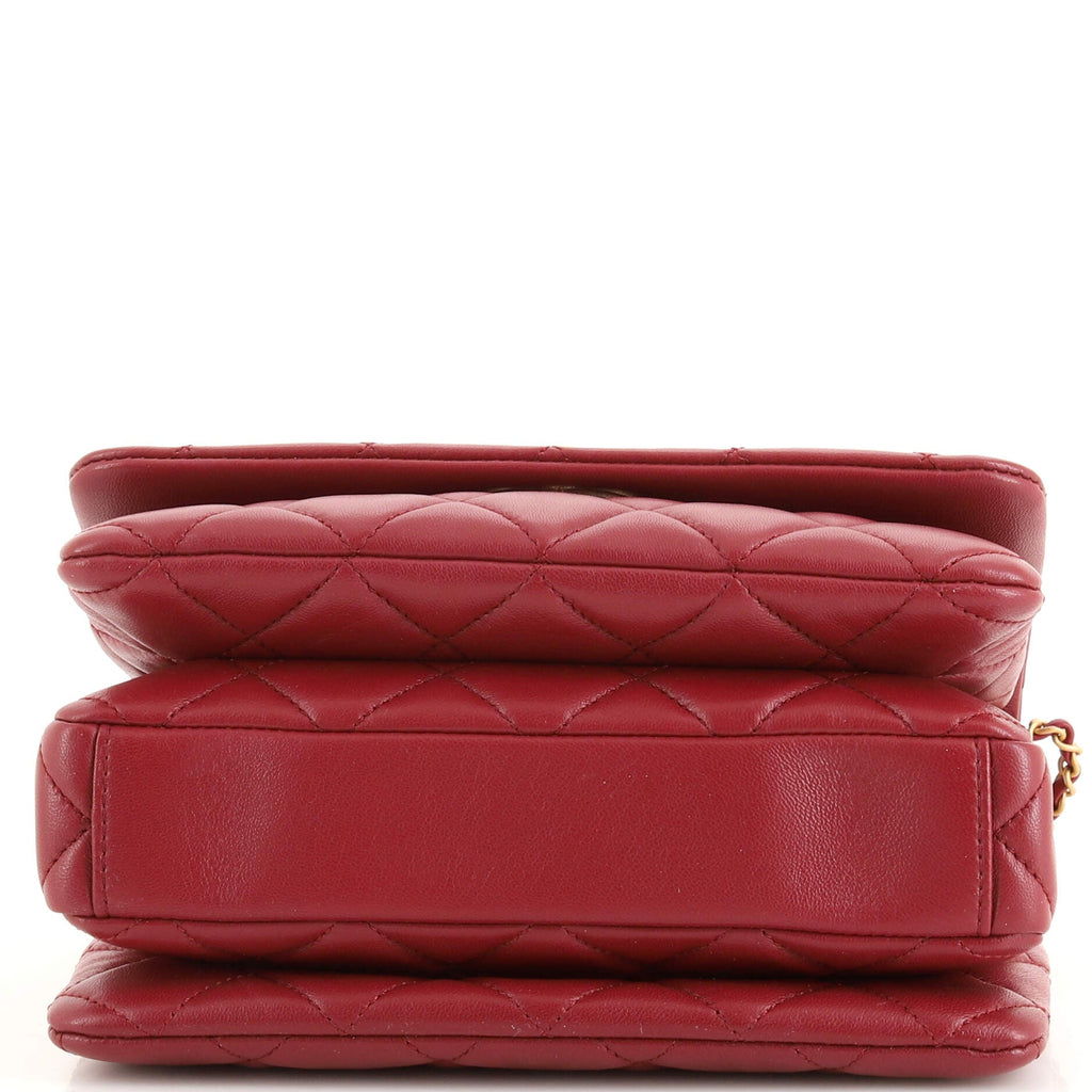 Precious Buttons Chain Flap Bag Quilted Lambskin Mini