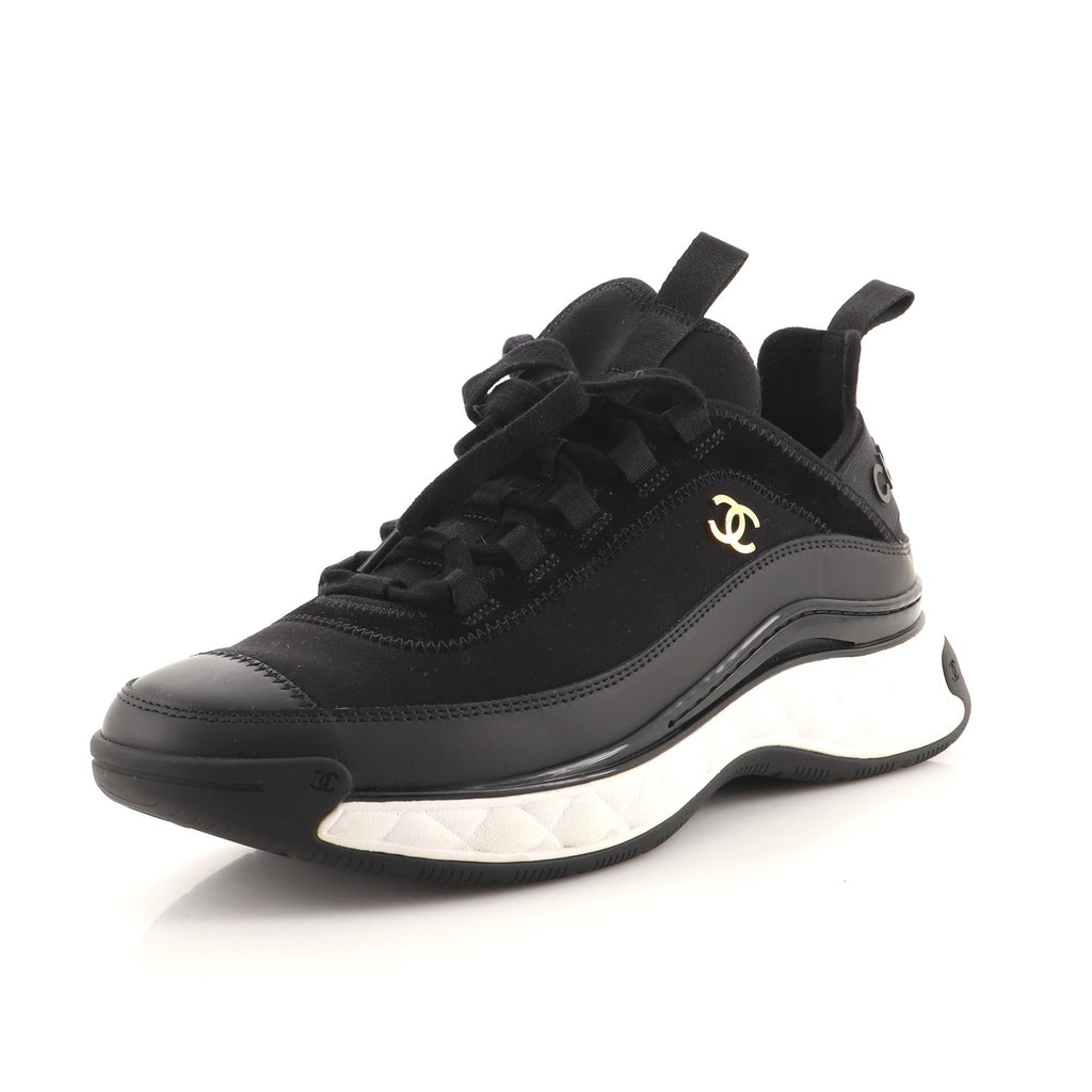 Women's CC Cap Toe Logo Sneakers Leather and Mixed Fibers