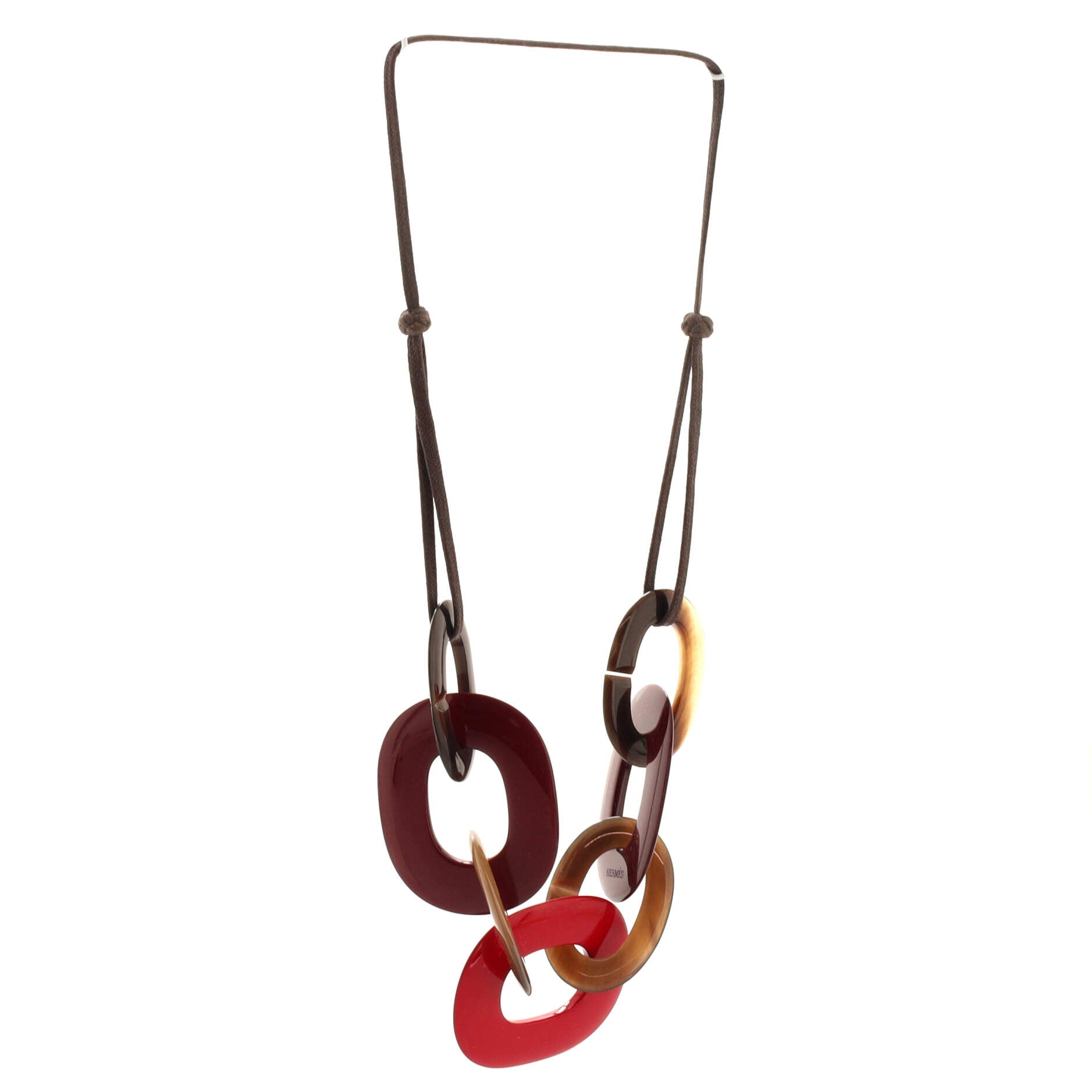 Karamba Necklace Lacquered Buffalo Horn and Waxed Cotton