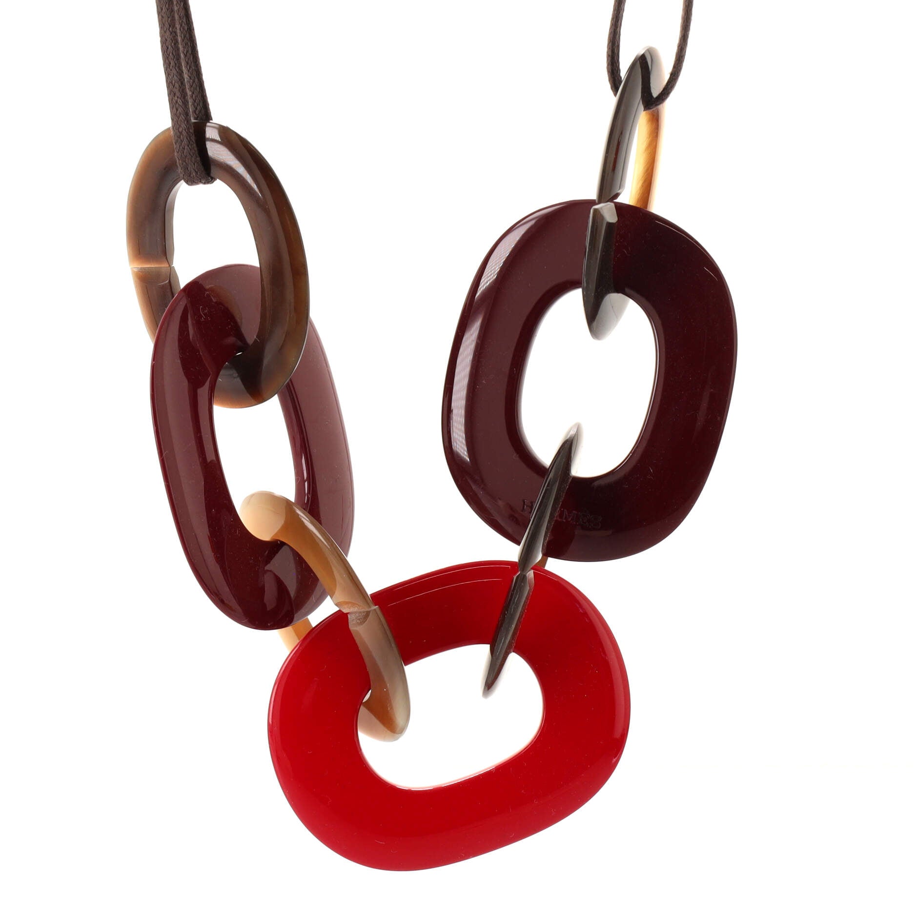 Karamba Necklace Lacquered Buffalo Horn and Waxed Cotton