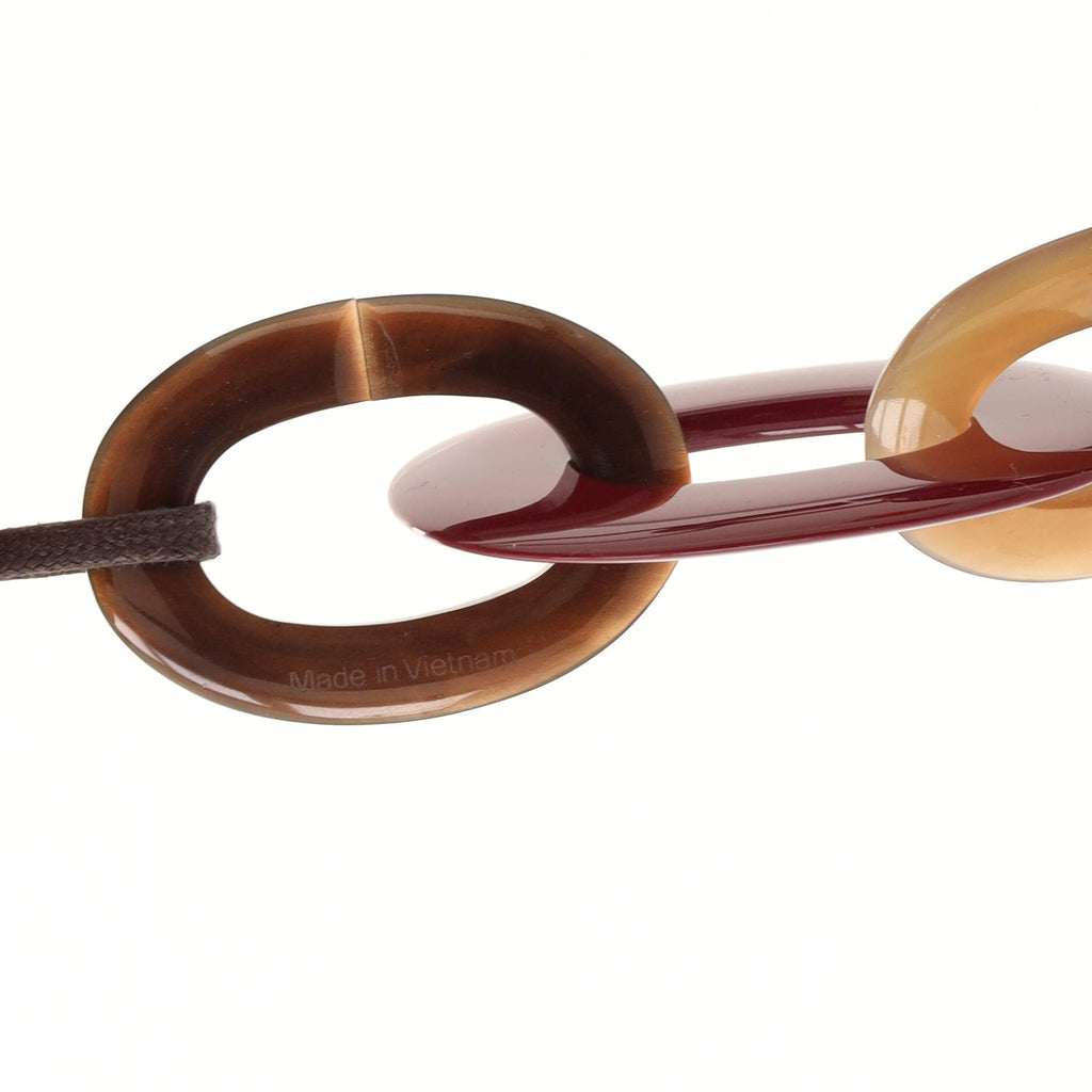 Karamba Necklace Lacquered Buffalo Horn and Waxed Cotton