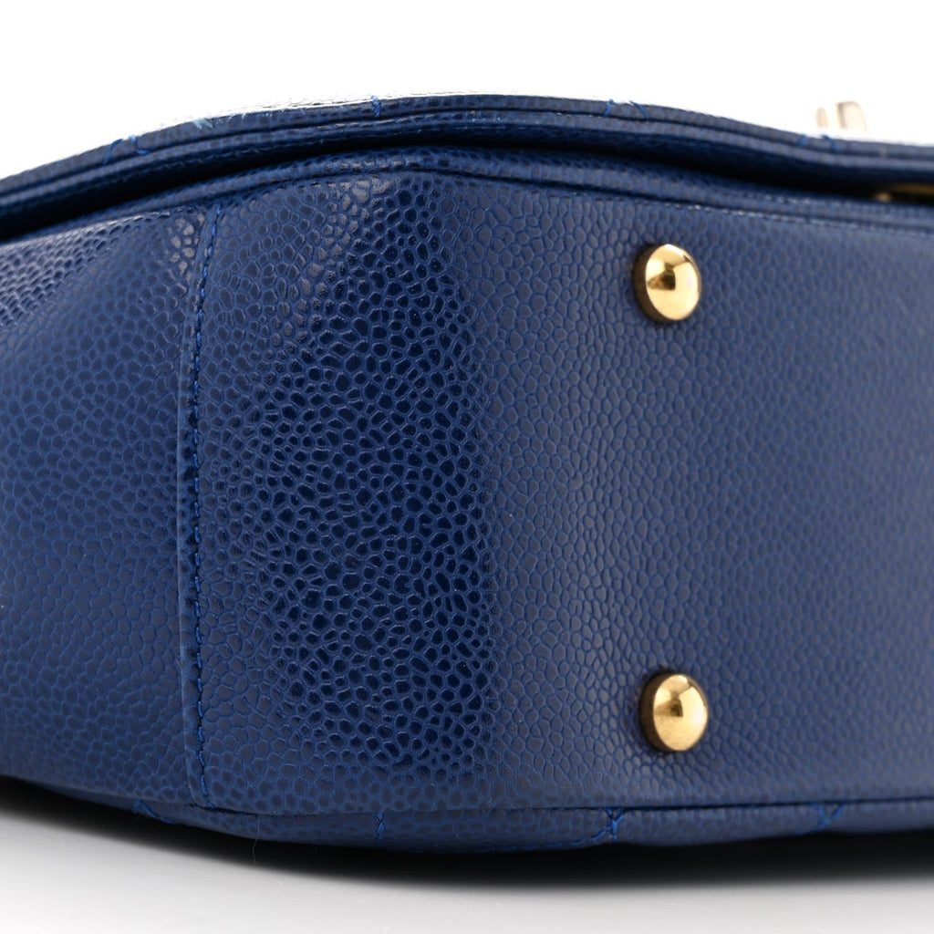 Caviar Large Carry Around Flap Bag Blue