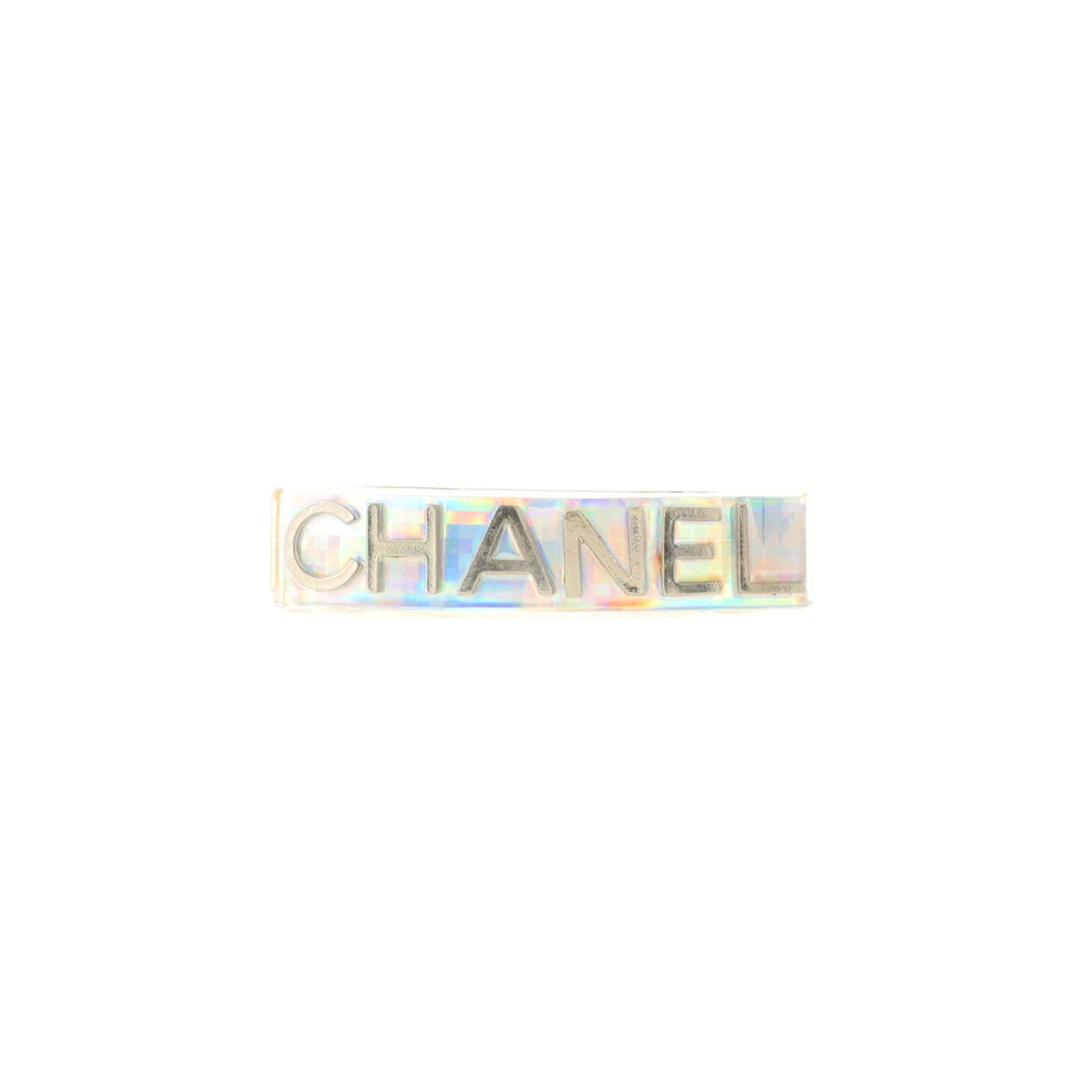 Logo Holographic Hair Barrette Resin and Metal