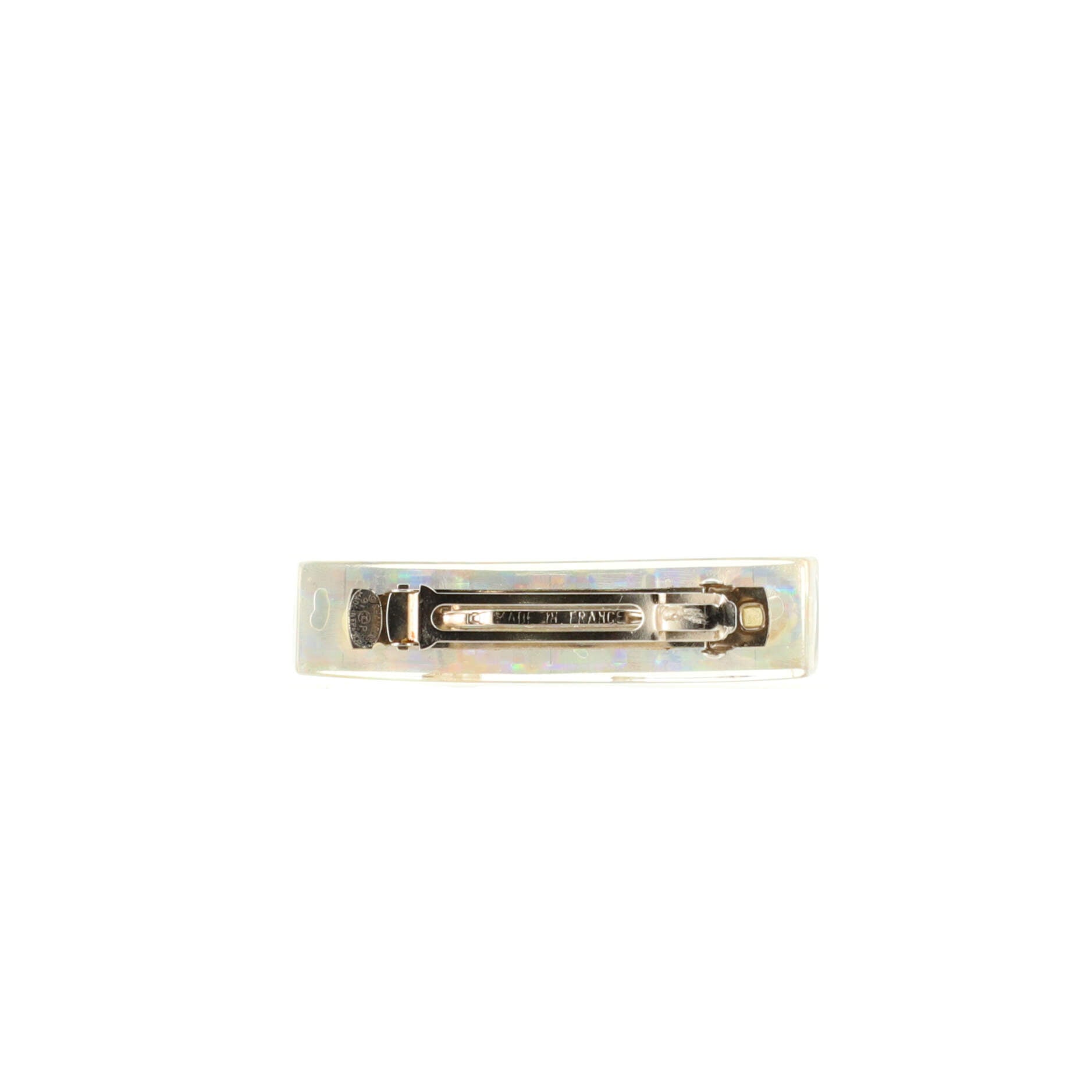Logo Holographic Hair Barrette Resin and Metal