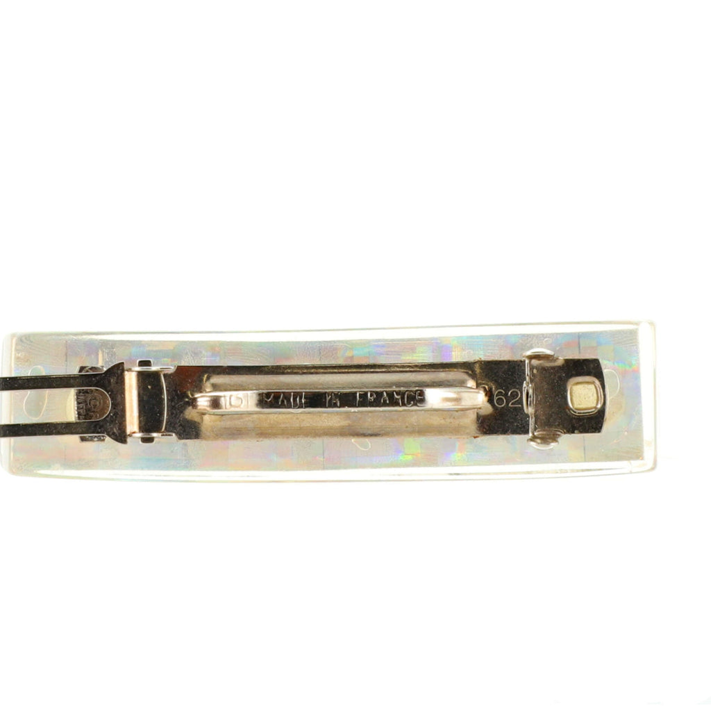 Logo Holographic Hair Barrette Resin and Metal