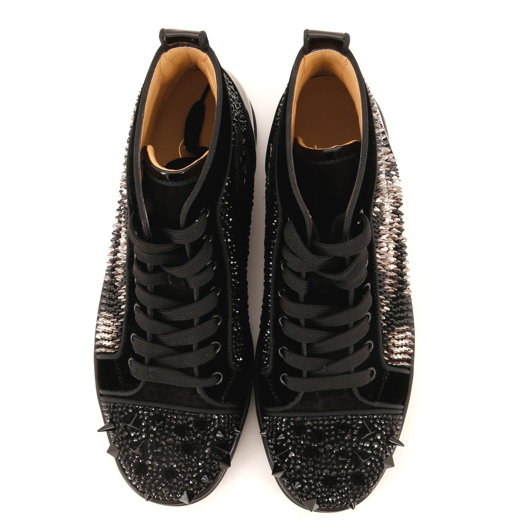 Men's Louis Spikes Flat High-Top Sneakers Studded Leather