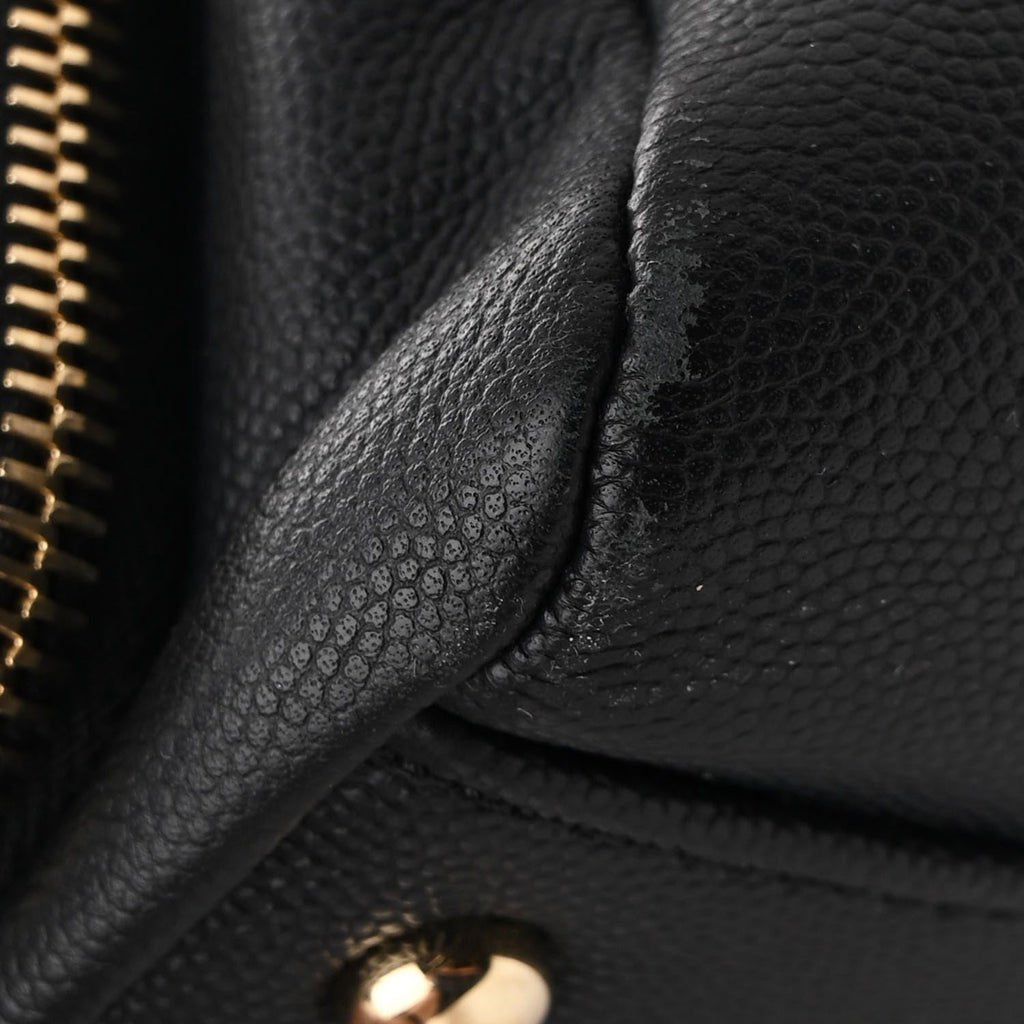 Caviar Quilted Large Business Affinity Shopping Bag Black
