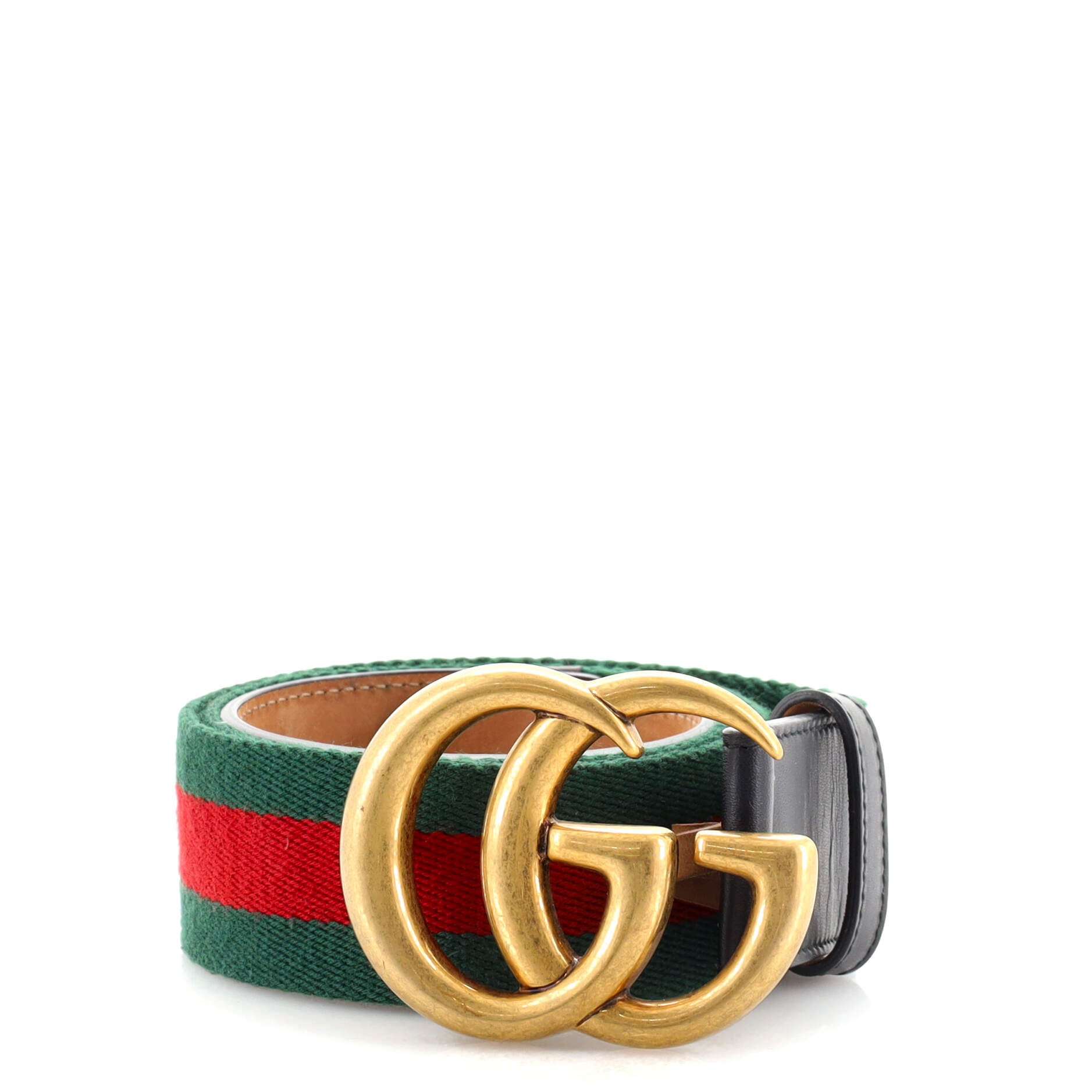 GG Marmont Web Belt Canvas and Leather Wide 85