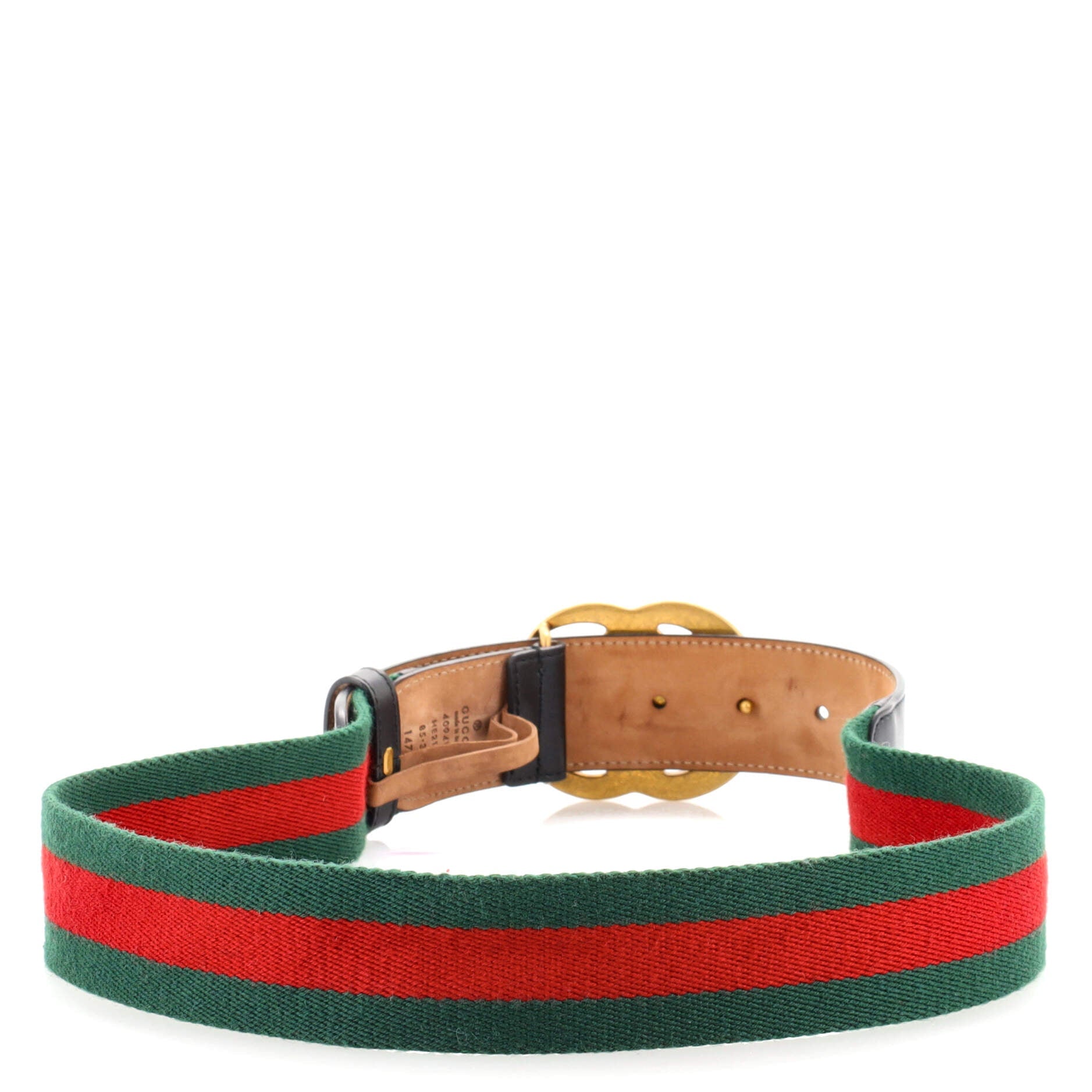 GG Marmont Web Belt Canvas and Leather Wide 85