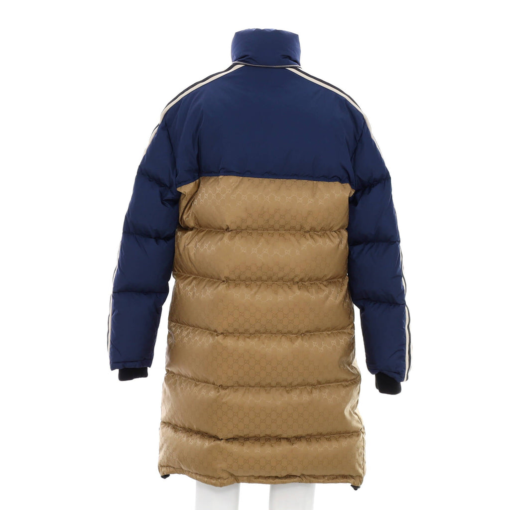 Men's Hooded Puffer Long Jacket Quilted GG Polyamide with Down
