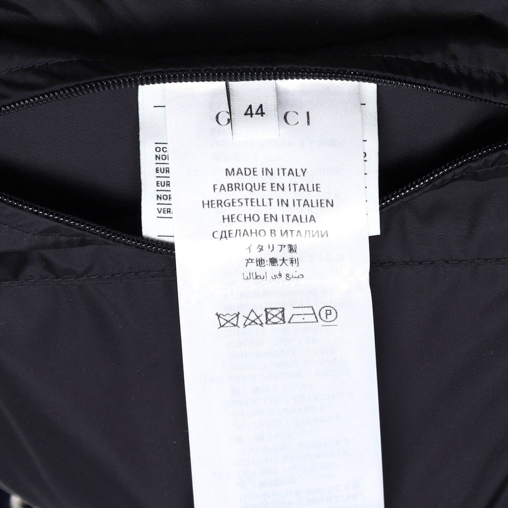 Men's Hooded Puffer Long Jacket Quilted GG Polyamide with Down