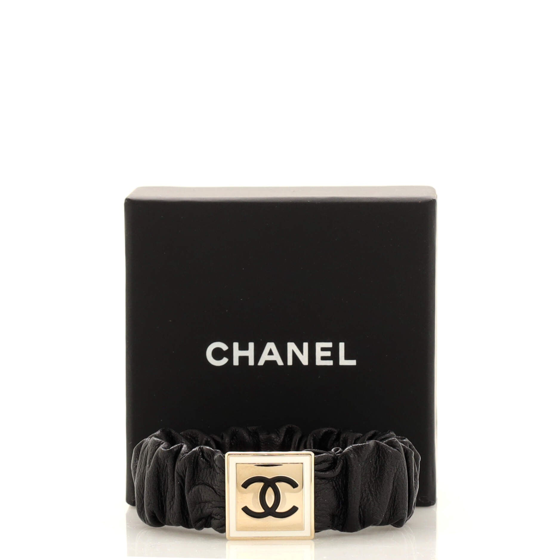 CC Scrunchie Metal and Leather