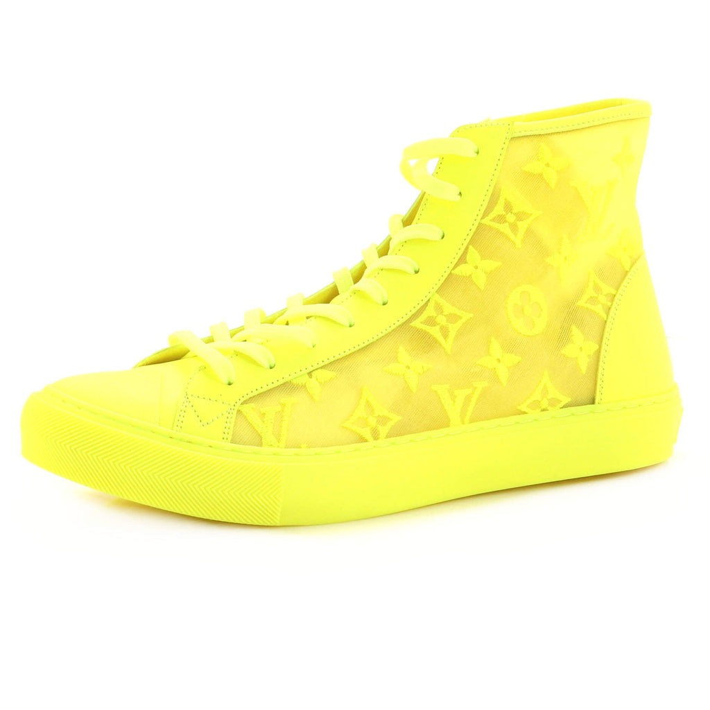 Men's Tattoo High-Top Sneakers Monogram See Through Mesh