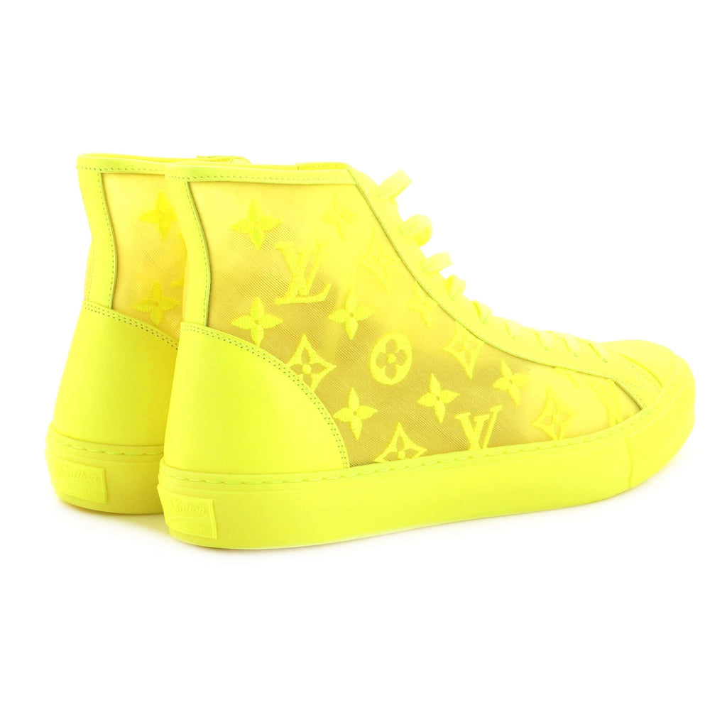 Men's Tattoo High-Top Sneakers Monogram See Through Mesh
