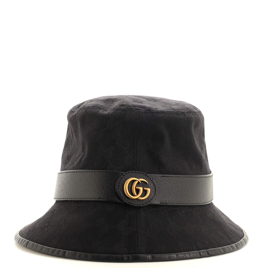 GG Logo Bucket Hat GG Canvas with Leather Medium