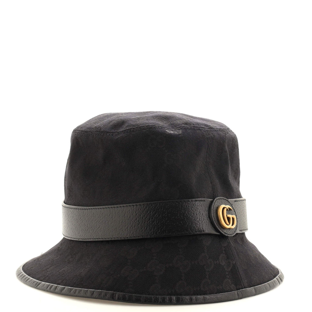 GG Logo Bucket Hat GG Canvas with Leather Medium