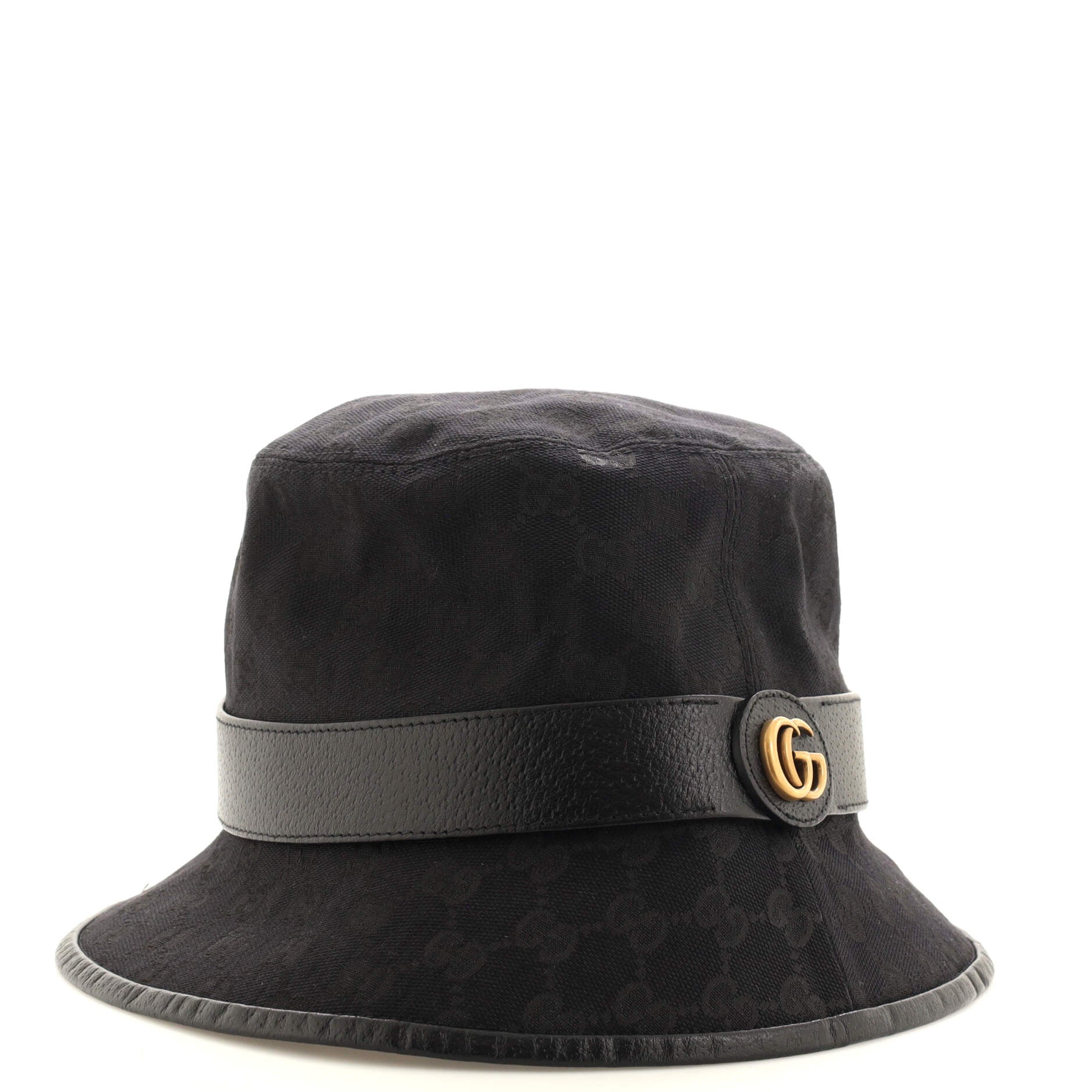 GG Logo Bucket Hat GG Canvas with Leather Medium