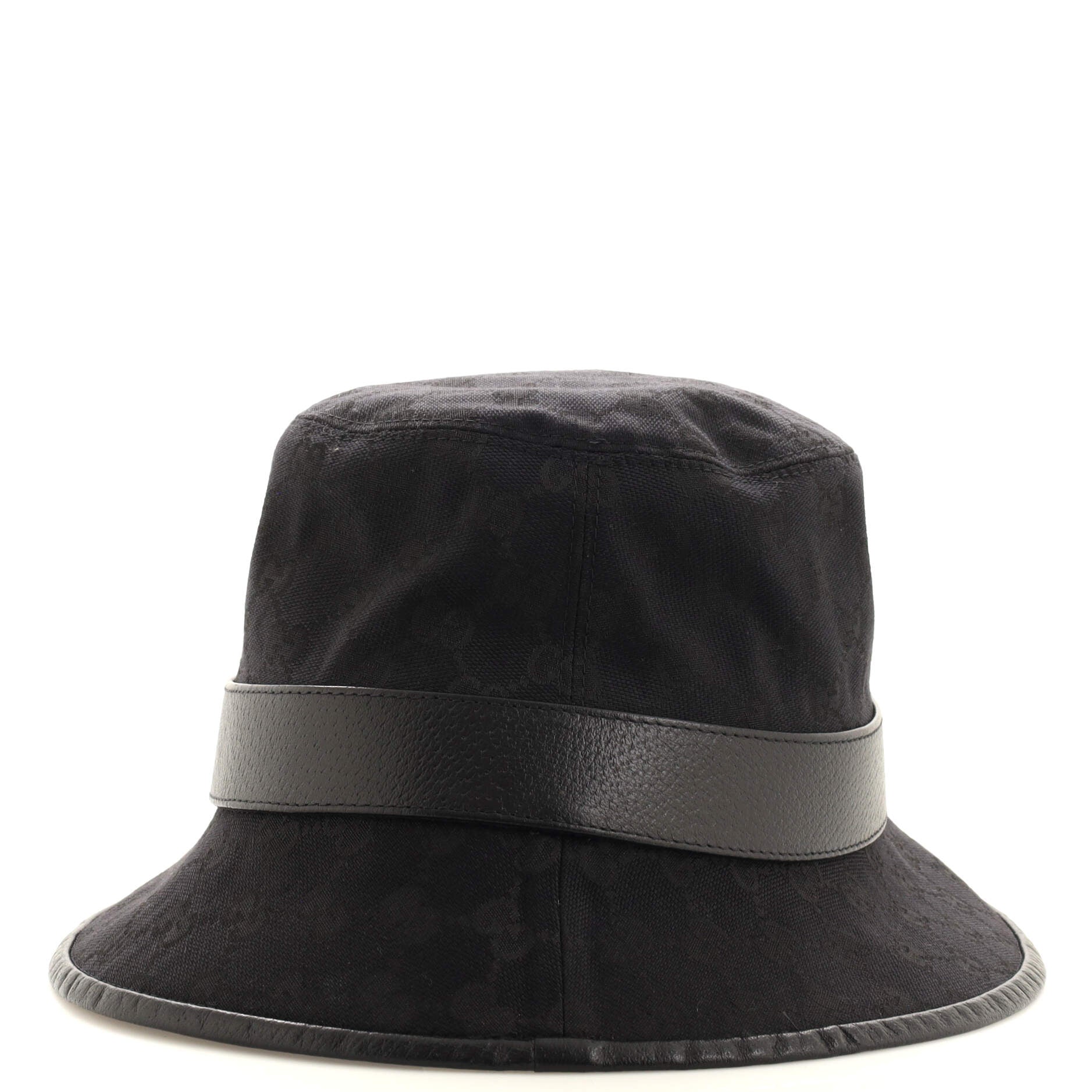 GG Logo Bucket Hat GG Canvas with Leather Medium