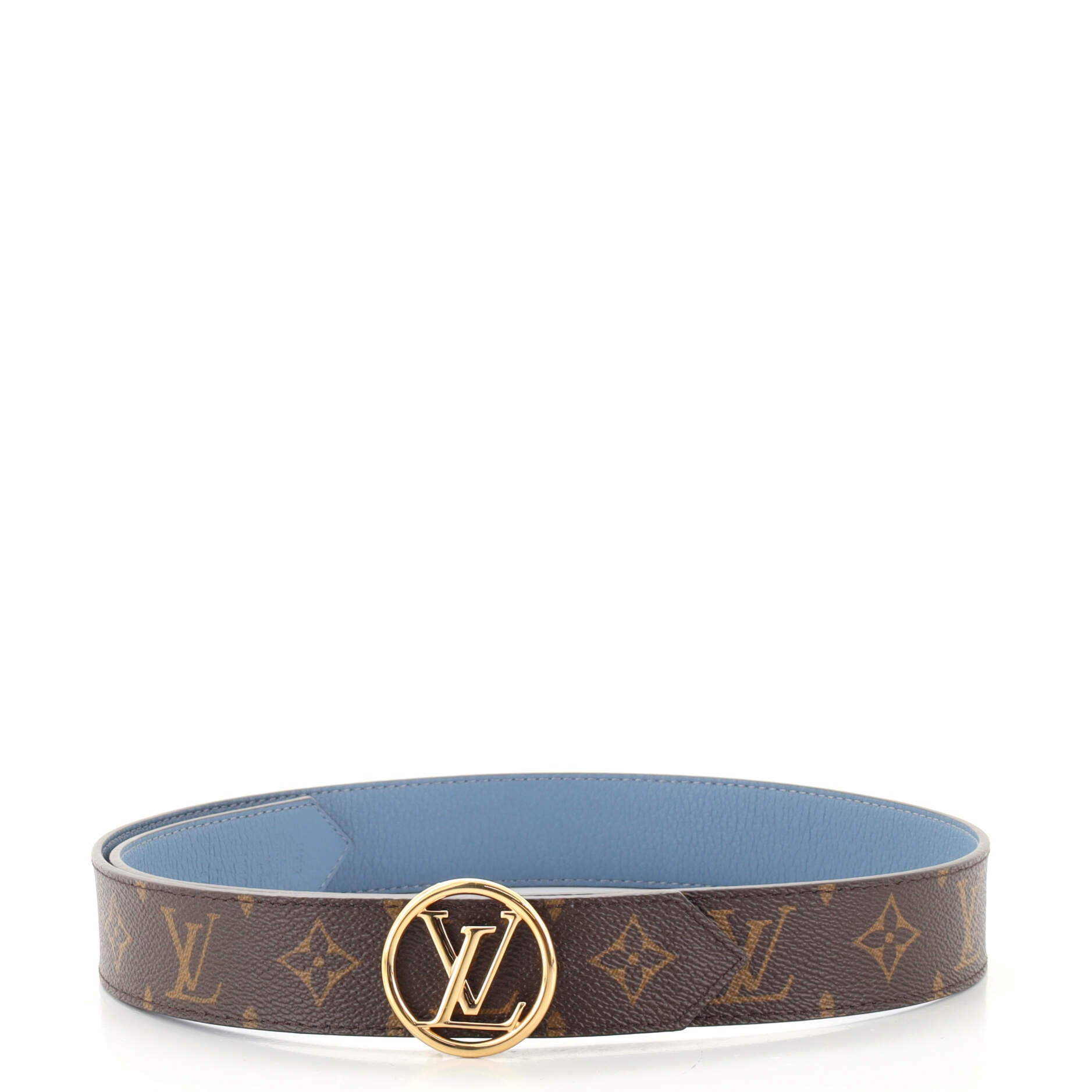 LV Circle Reversible Belt Monogram Canvas and Epi Leather Medium 85