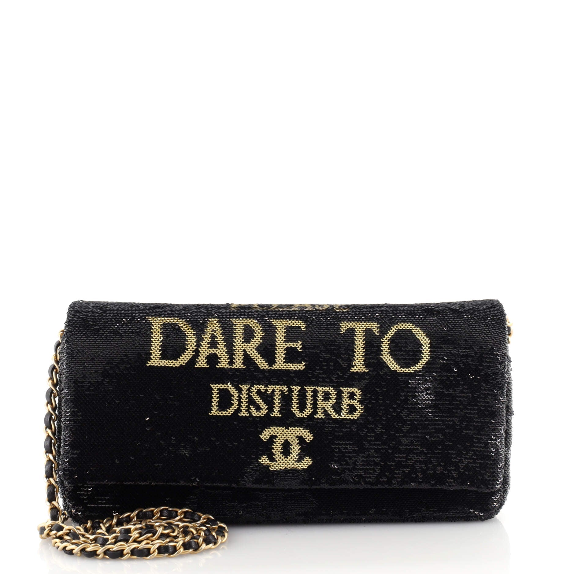 CC Dare to Disturb Chain Clutch Sequins