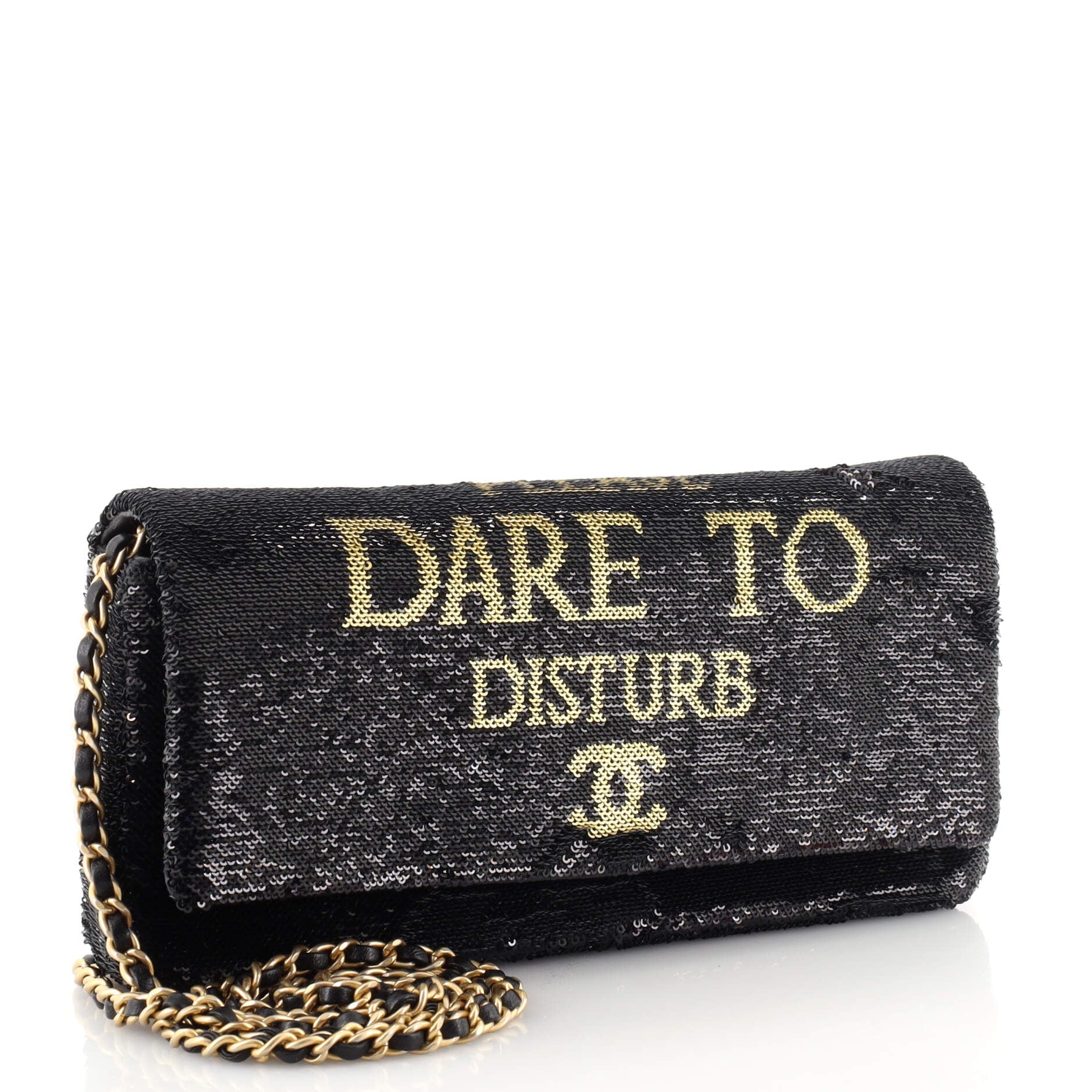 CC Dare to Disturb Chain Clutch Sequins