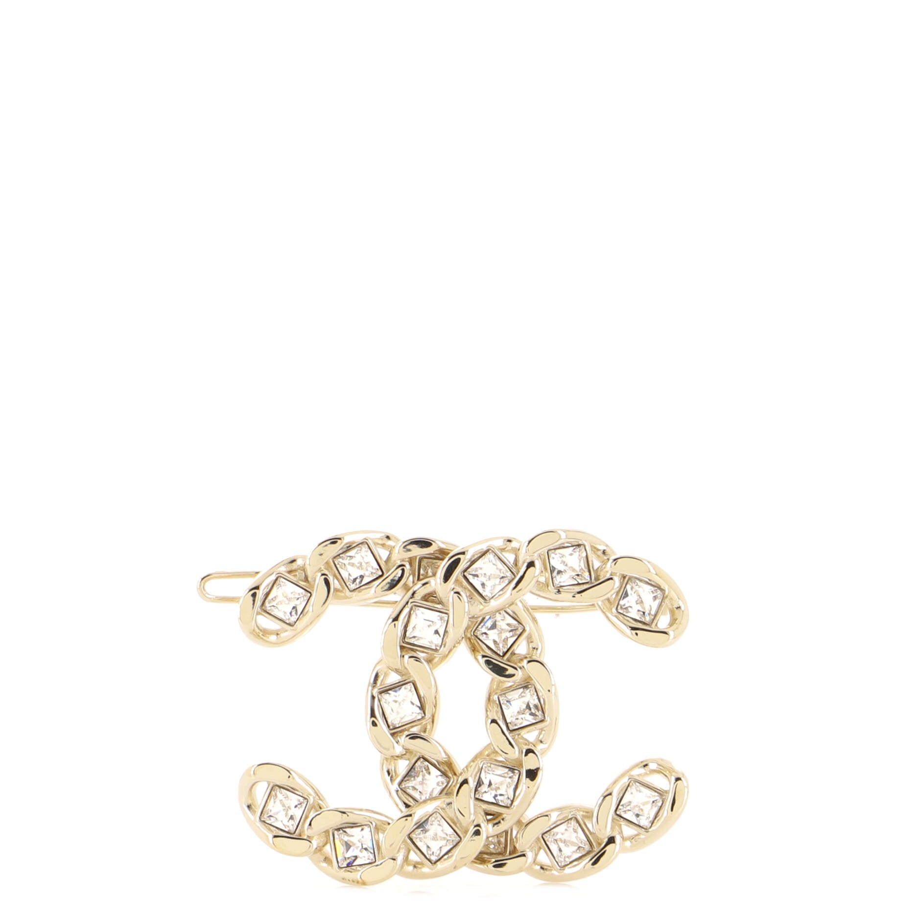 CC Hair Clip Barrette Metal with Square Crystals