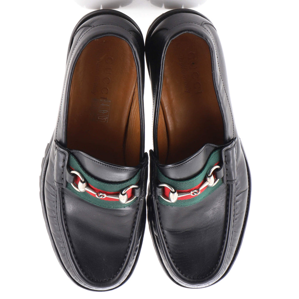 Men's Horsebit Web Lug Sole Loafers Leather