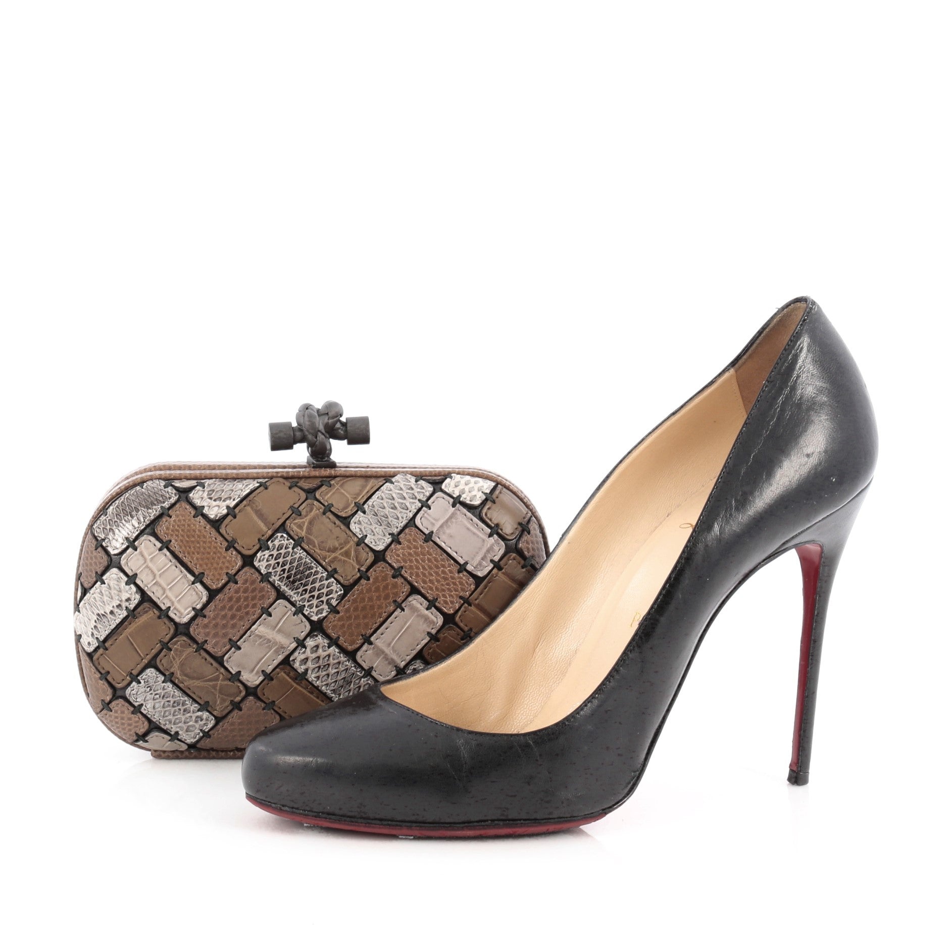 Box Knot Clutch Patchwork Exotics Small